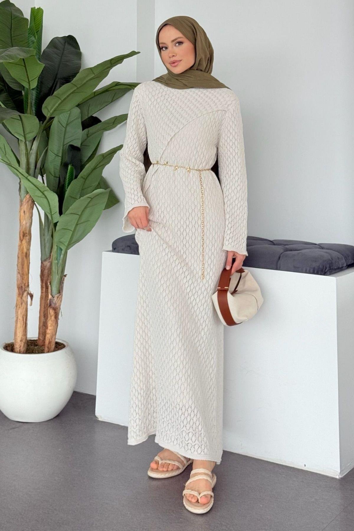 KENN Örme Elbise Krem, Fiyatları 