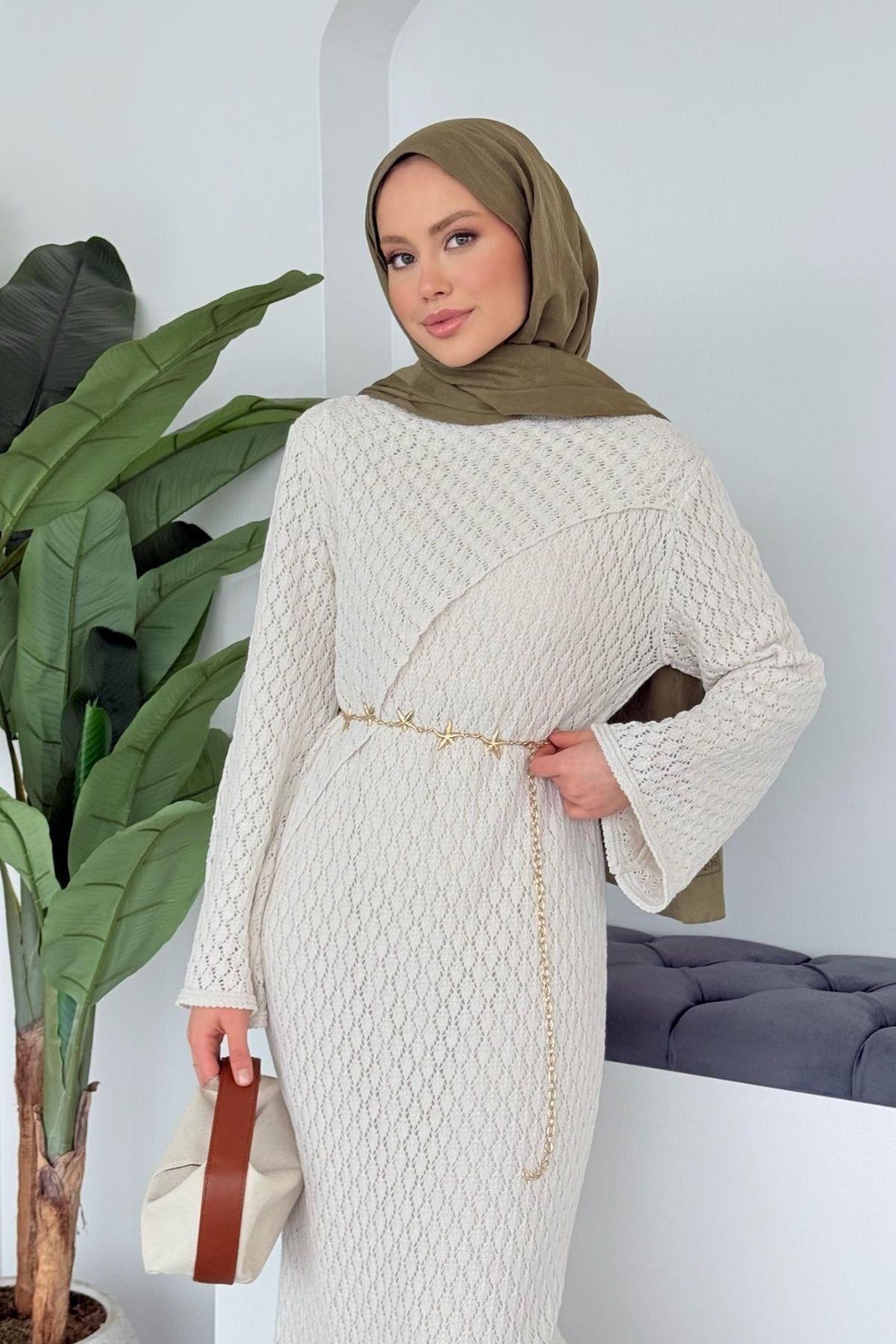 KENN Örme Elbise Krem, Fiyatları 