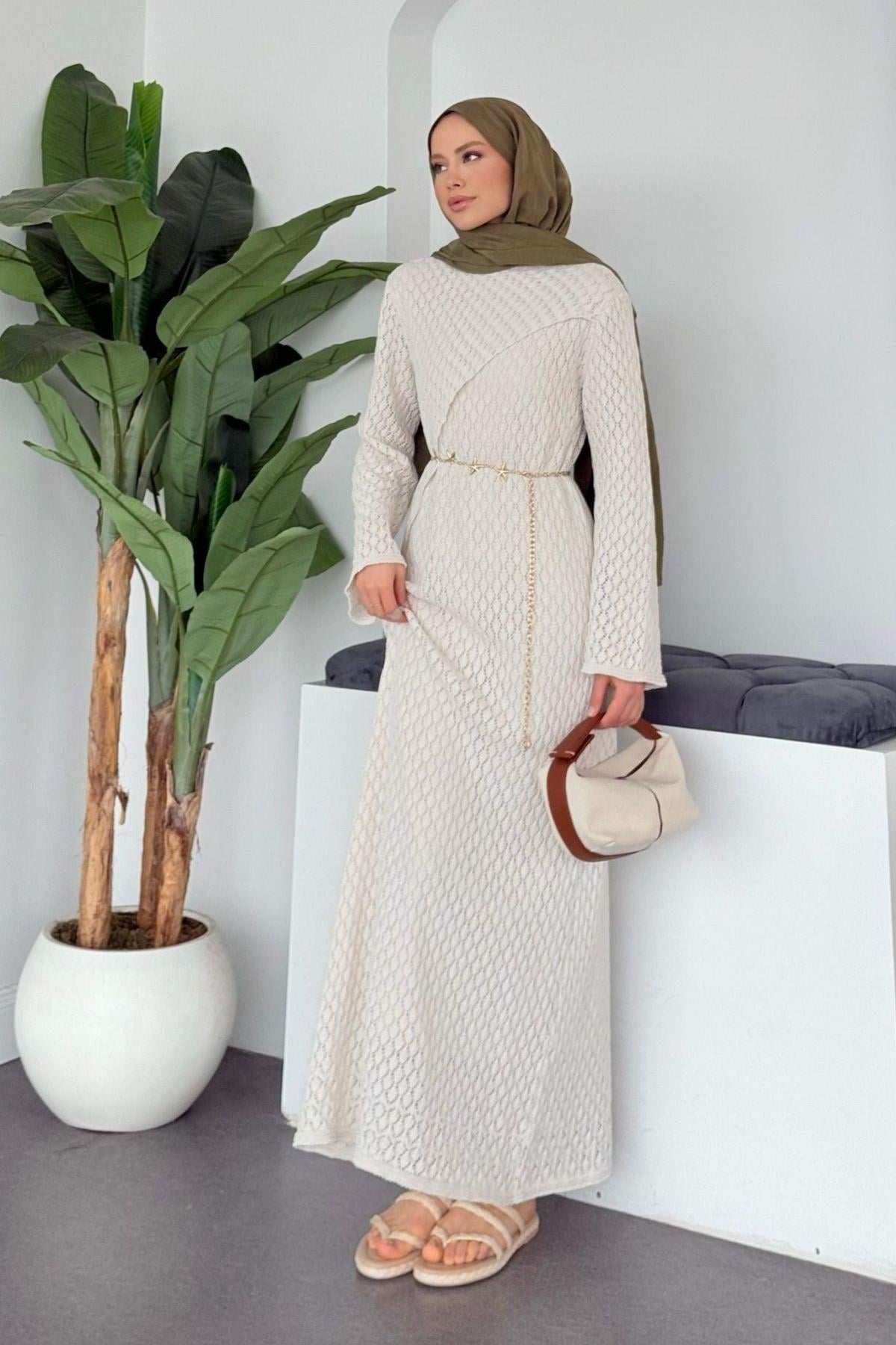 KENN Örme Elbise Krem, Fiyatları 