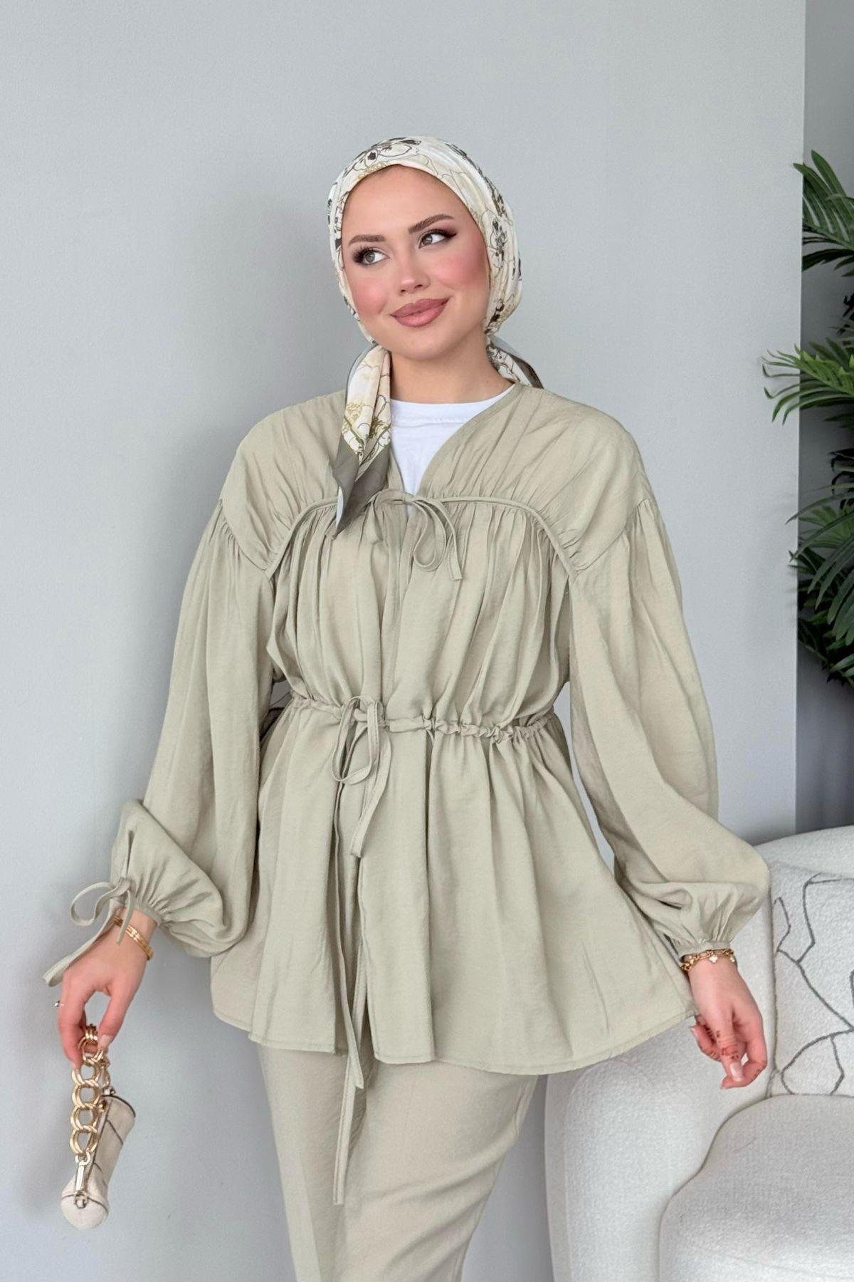 Kiko Büzgülü Takım Mint, Fiyatları Kiko Büzgülü Takım Mint- Haza Moda 