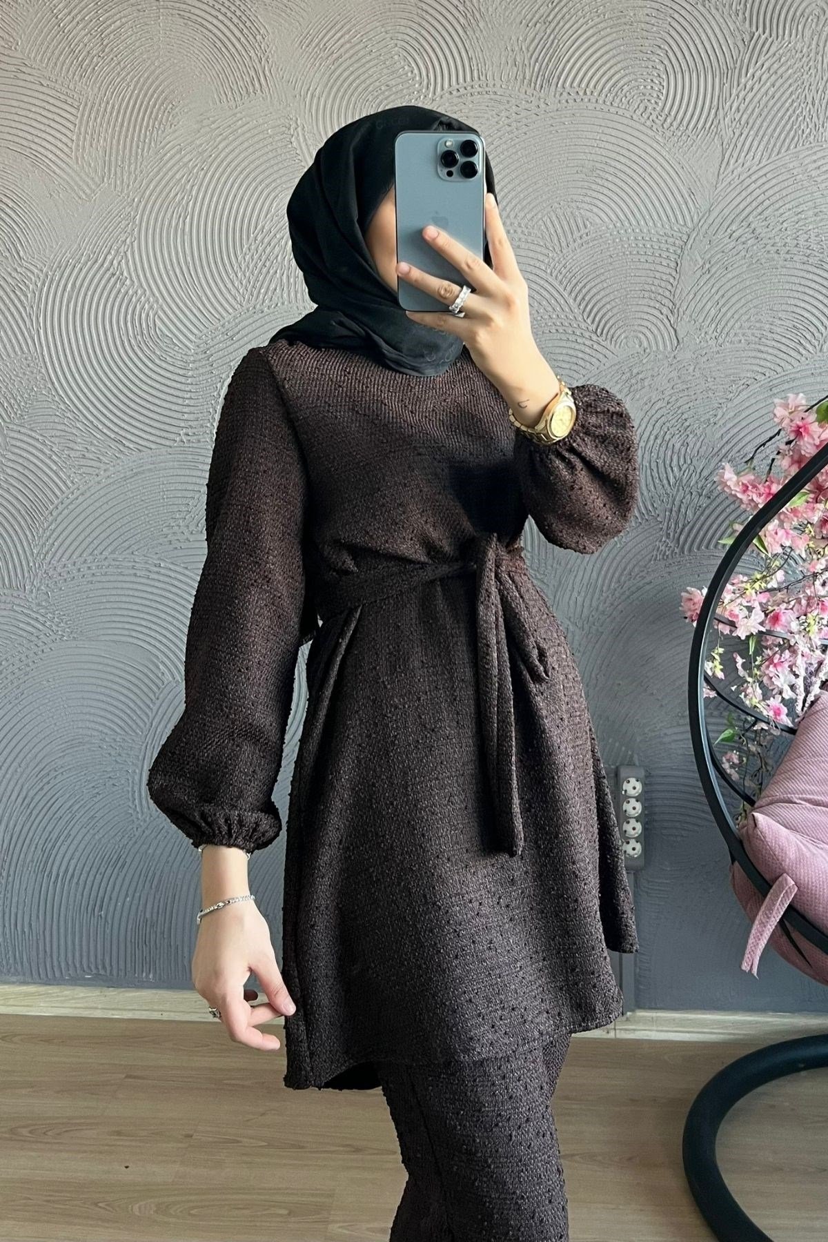 Kırçıllı Takım-ACI KAHVE, Fiyatları Büyük Cepli Takım-EKRU – Haza Moda | Tesettür Giyim