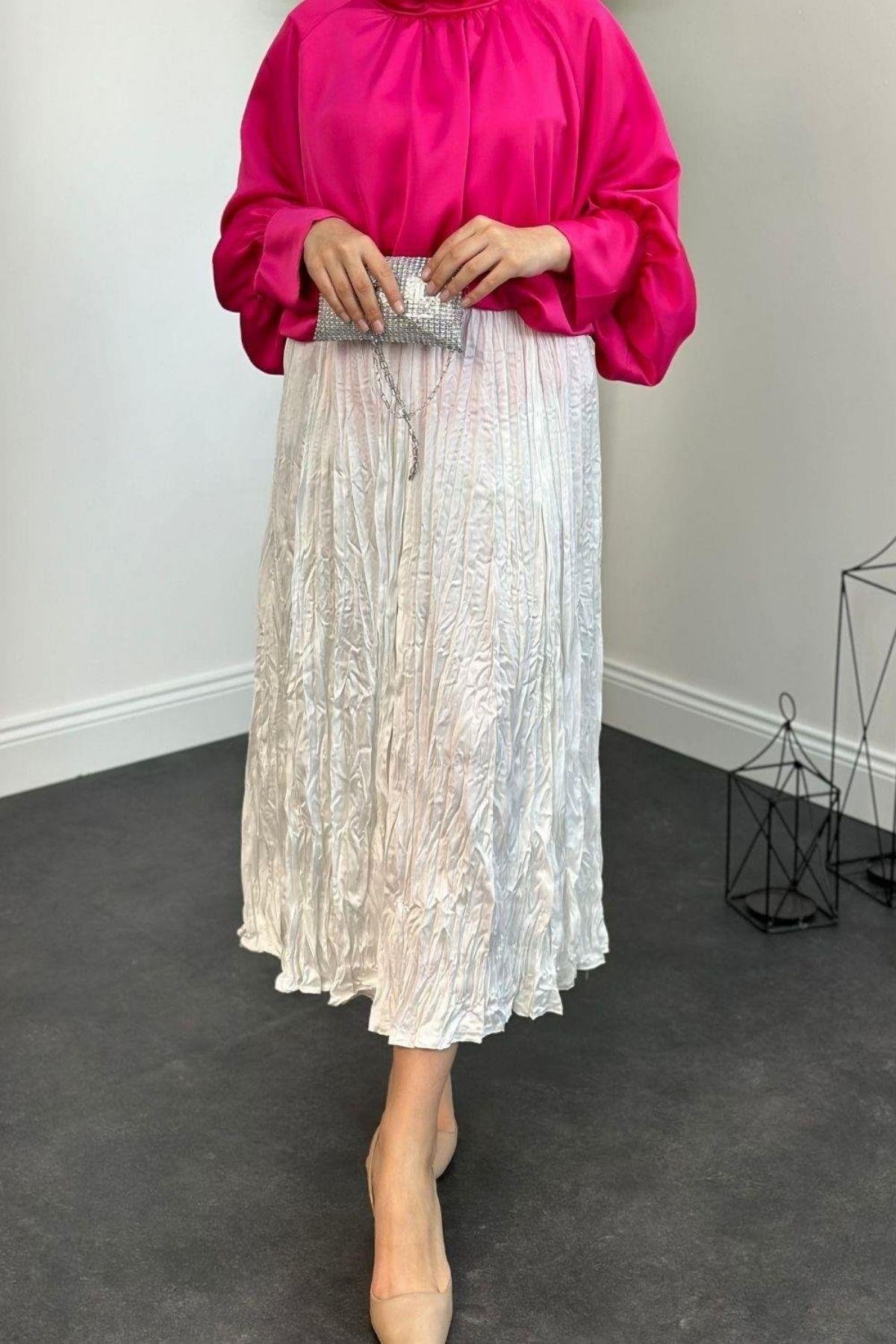 Kırışık İthal Etek Beyaz, Fiyatları 