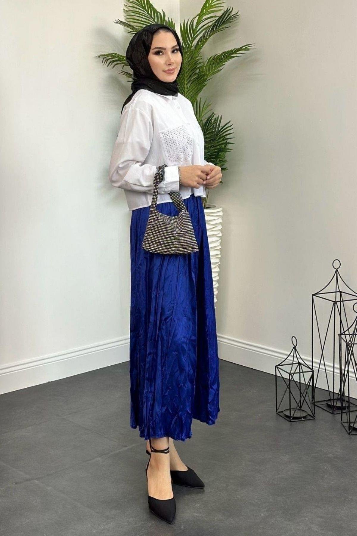 Kırışık İthal Etek Saks, Fiyatları 