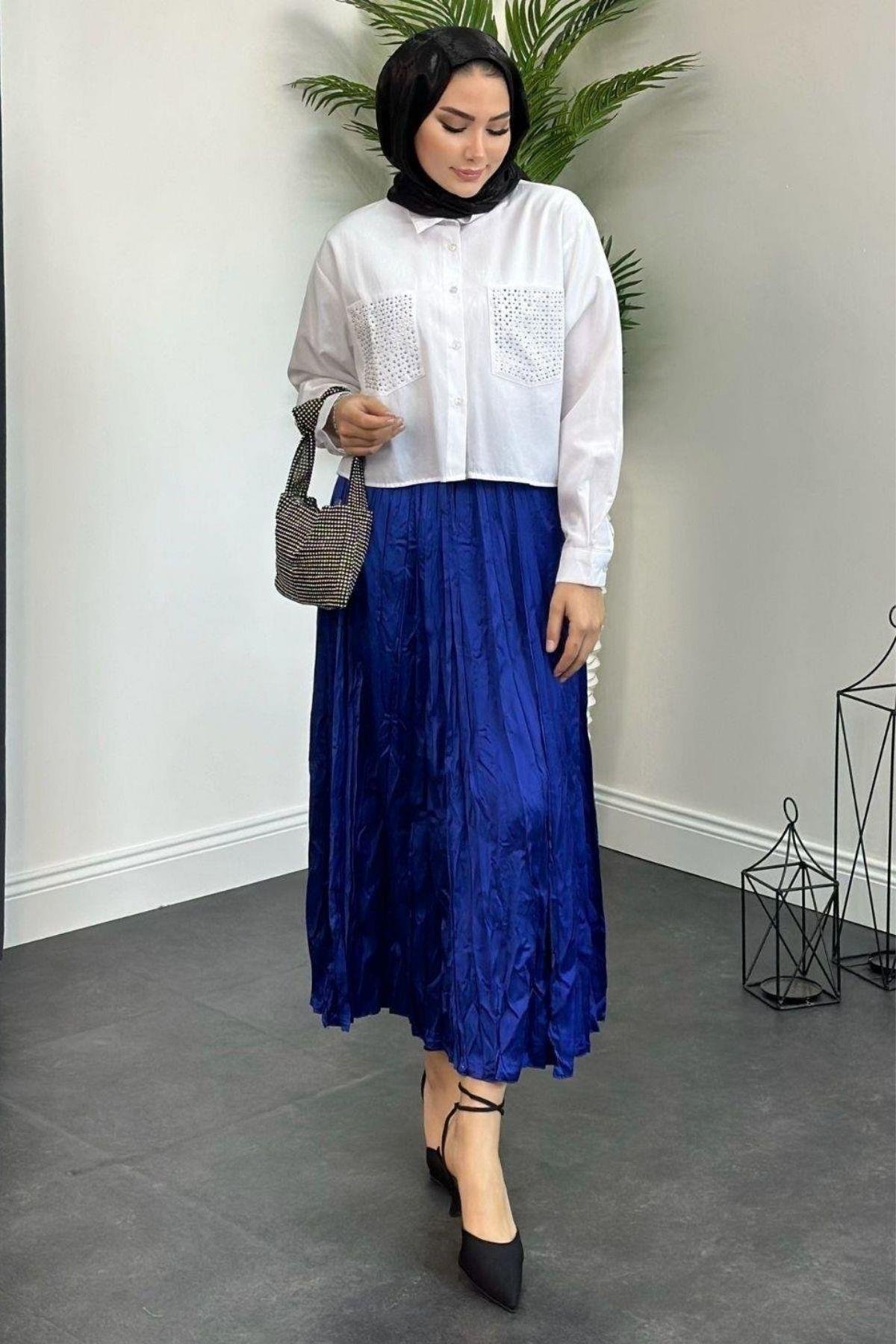 Kırışık İthal Etek Saks, Fiyatları 