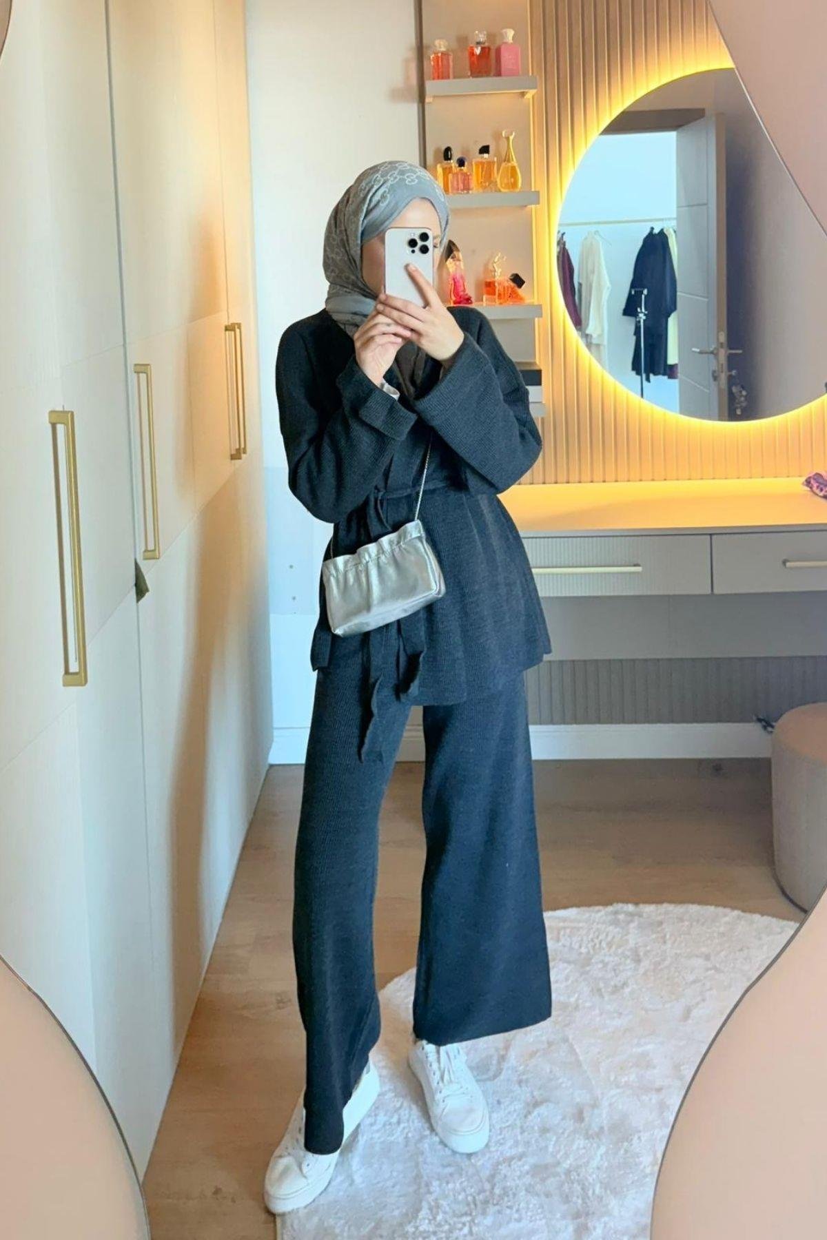 Kol Katlamalı Kemerli Takım Füme, Fiyatları 