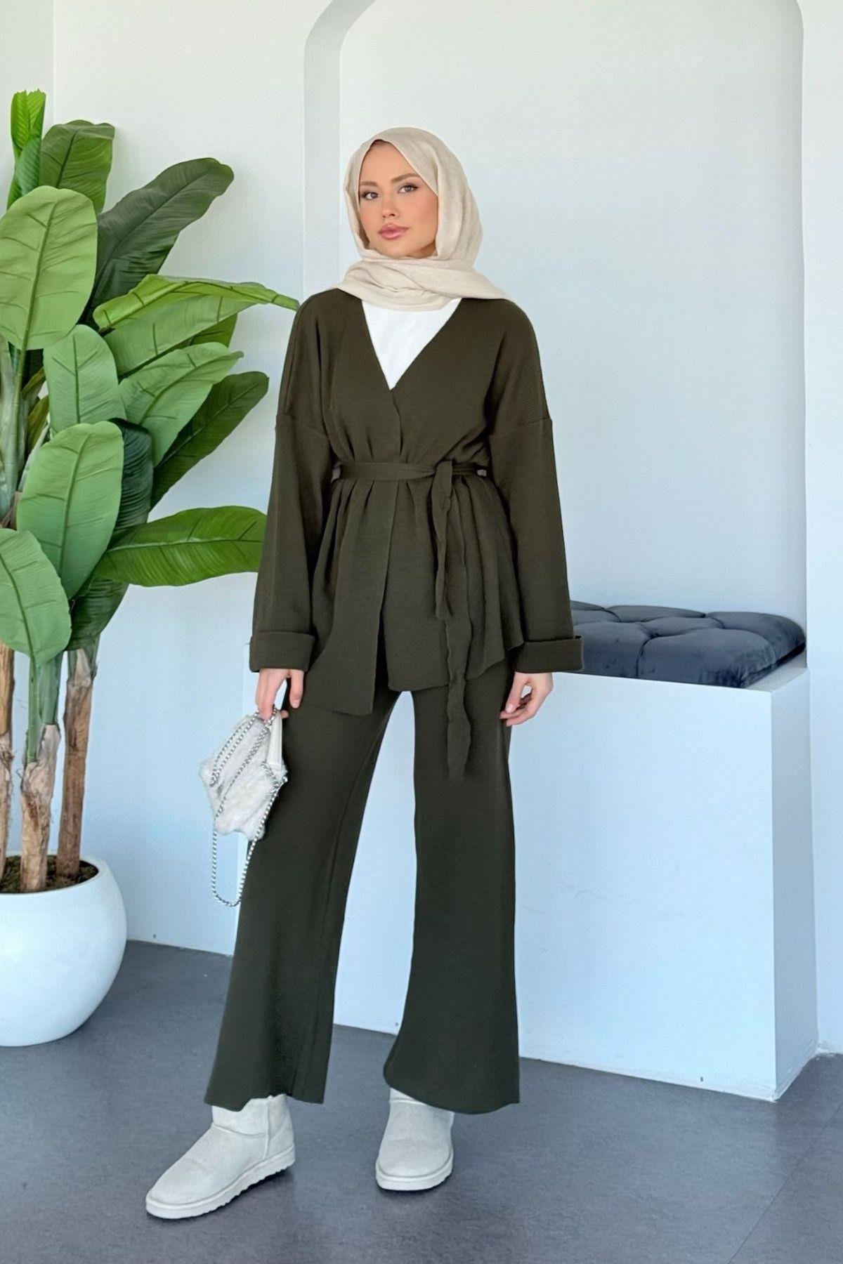 Kol Katlamalı Kemerli Takım Haki, Fiyatları 