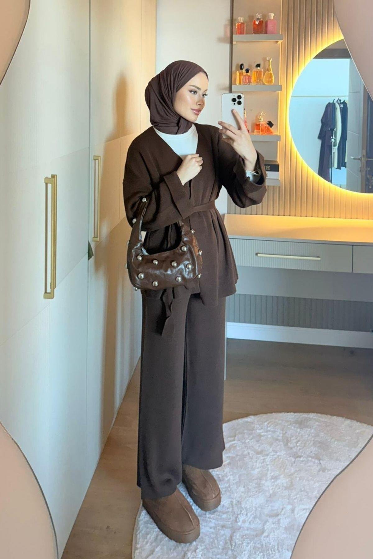 Kol Katlamalı Kemerli Takım Kahve, Fiyatları 