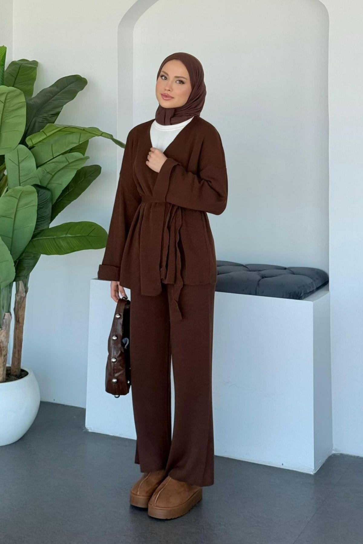 Kol Katlamalı Kemerli Takım Kahve, Fiyatları 