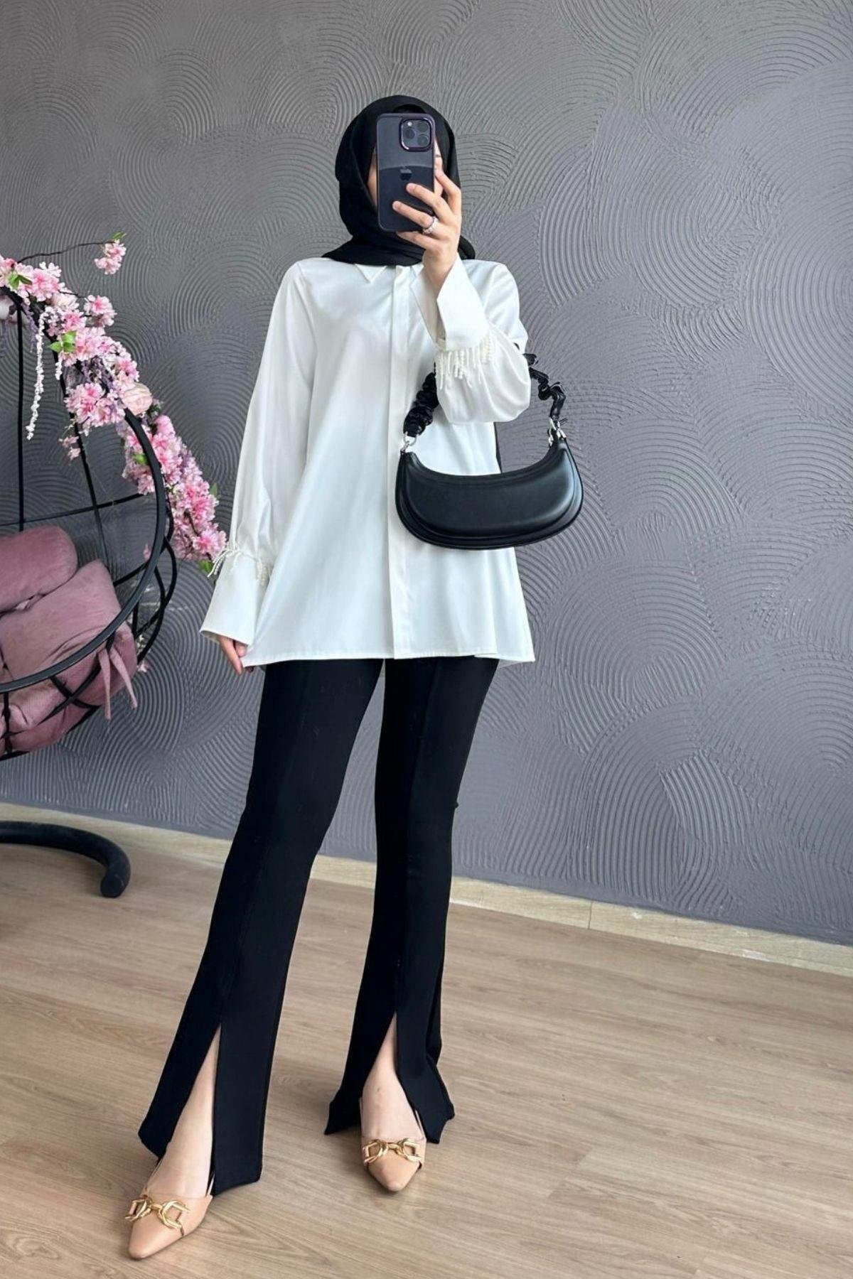 Kolu Boncuklu Gömlek Beyaz, Fiyatları 