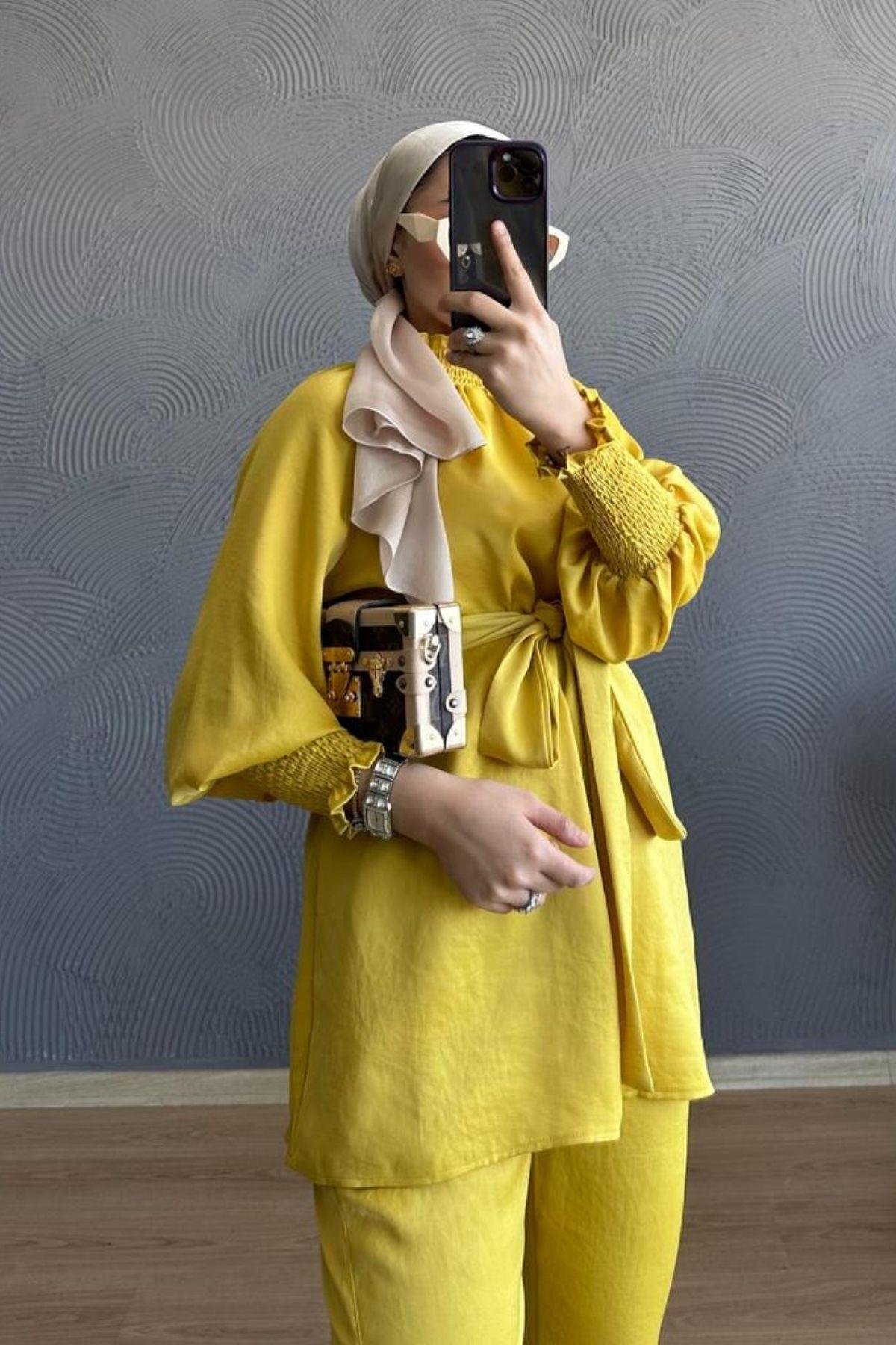 Kolu Gipeli Saten Takım Sarı, Fiyatları 