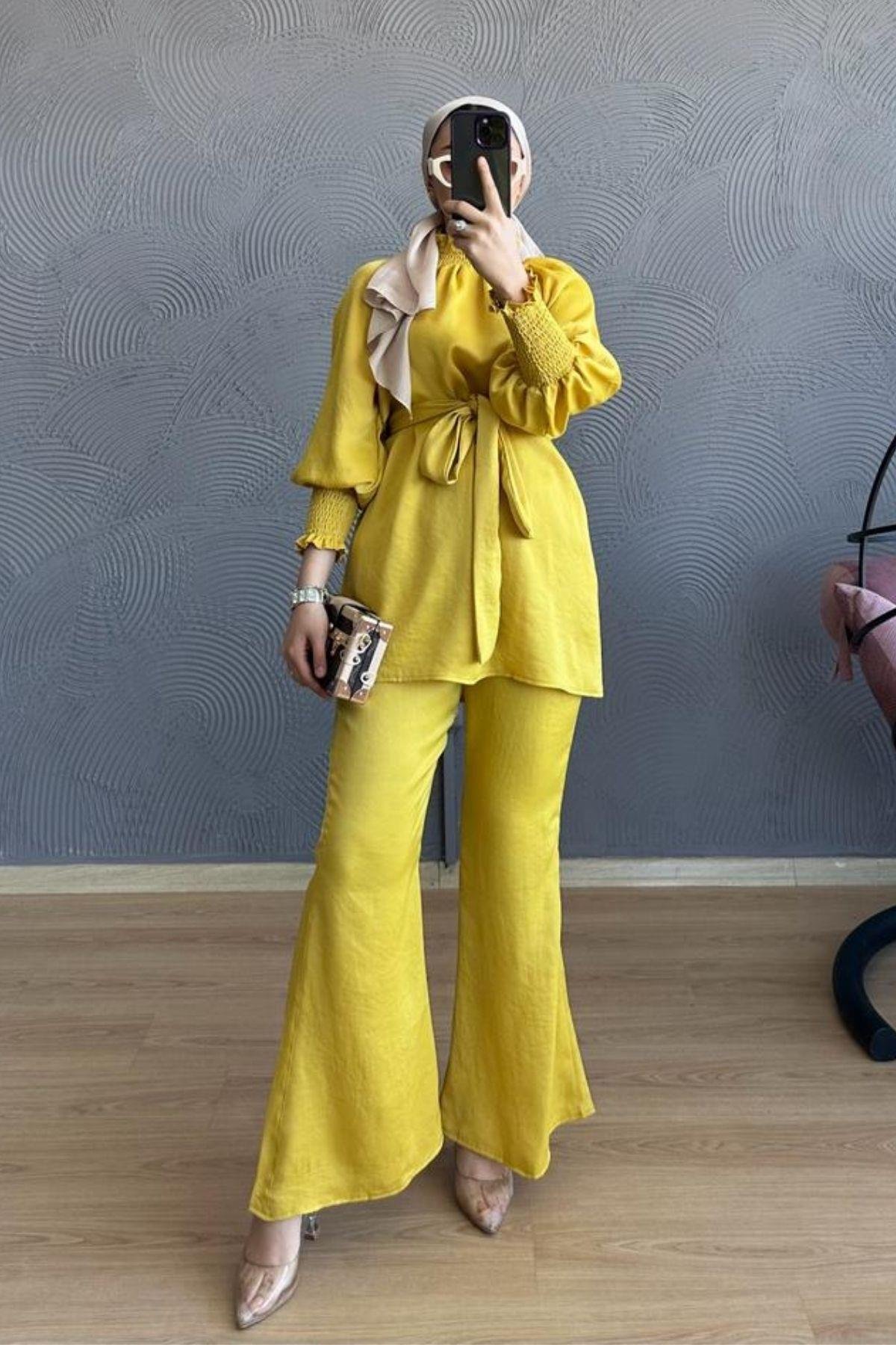 Kolu Gipeli Saten Takım Sarı, Fiyatları 