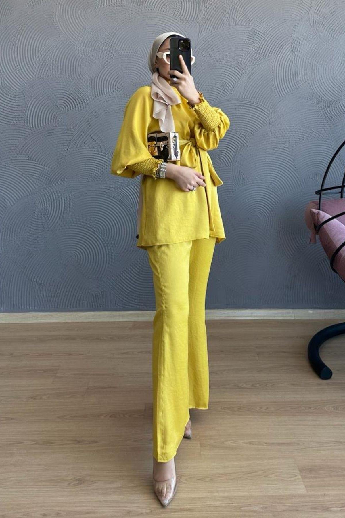 Kolu Gipeli Saten Takım Sarı, Fiyatları 