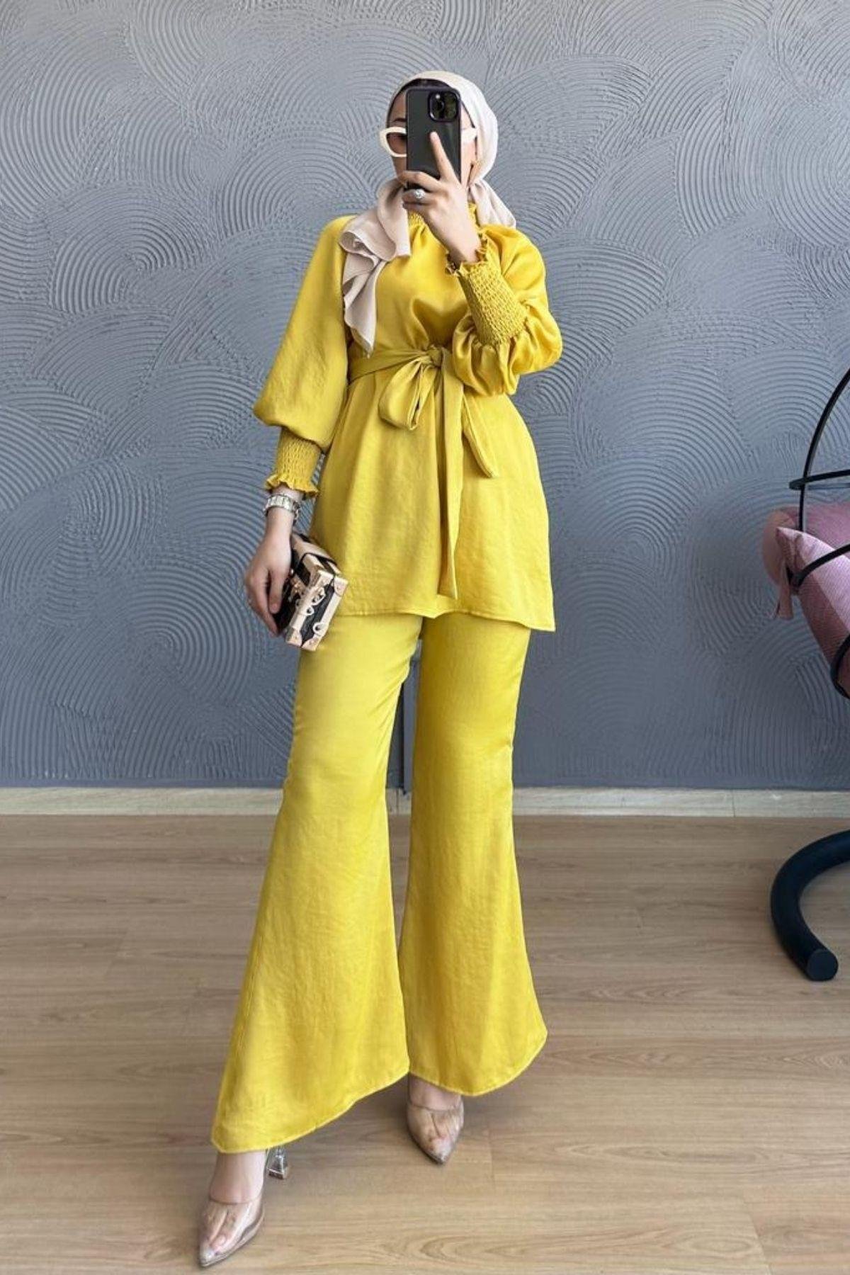 Kolu Gipeli Saten Takım Sarı, Fiyatları 