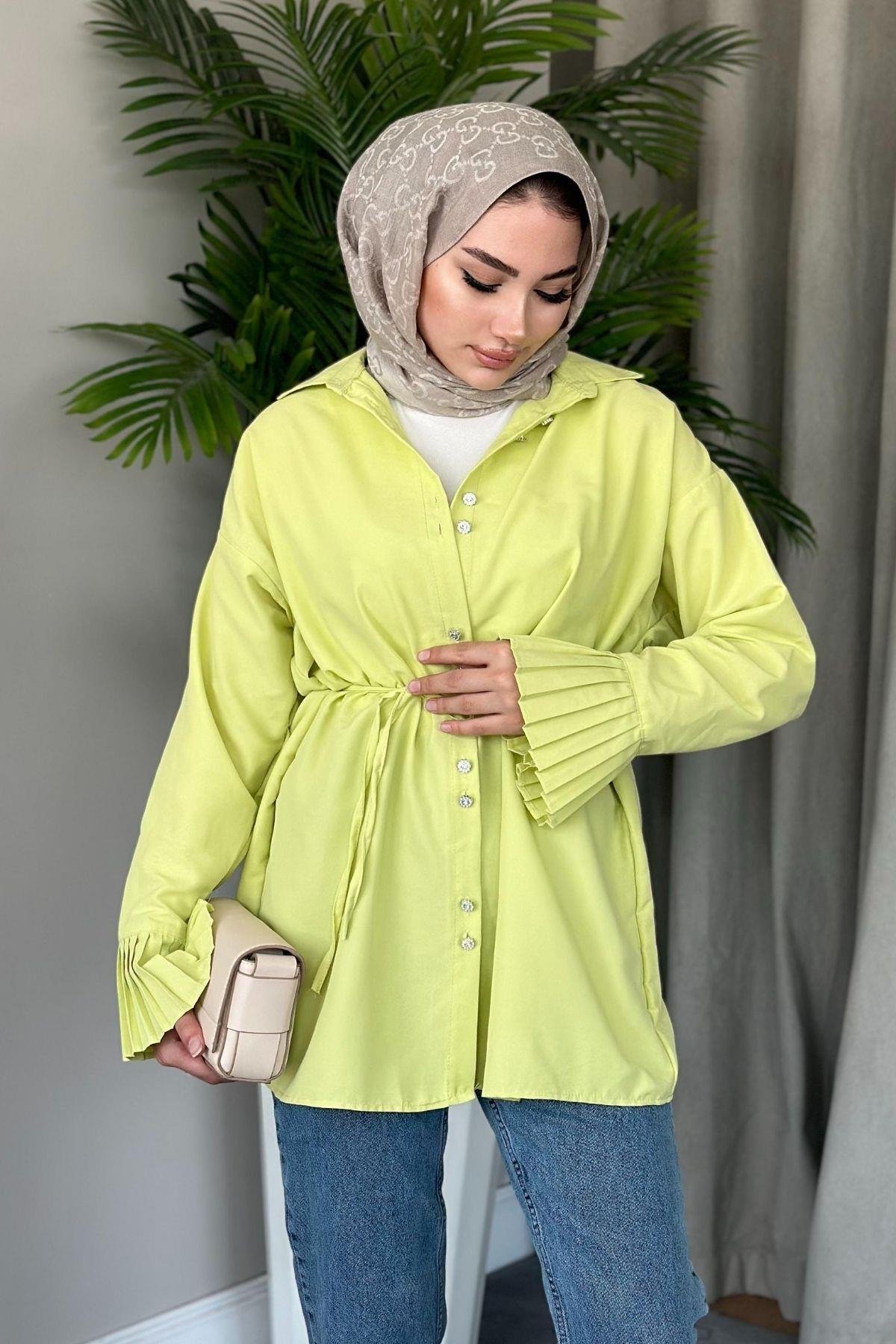 Piliseli Poplin Gömlek Koyu Sarı, Fiyatları 