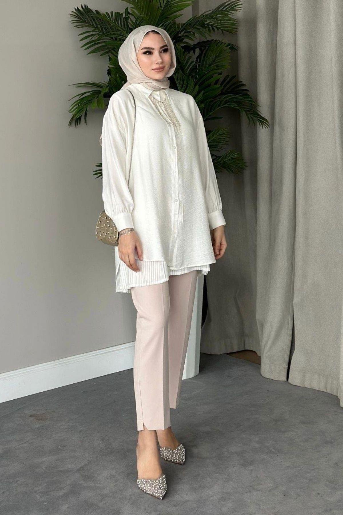 Kolyeli Tunik Ekru, Fiyatları 