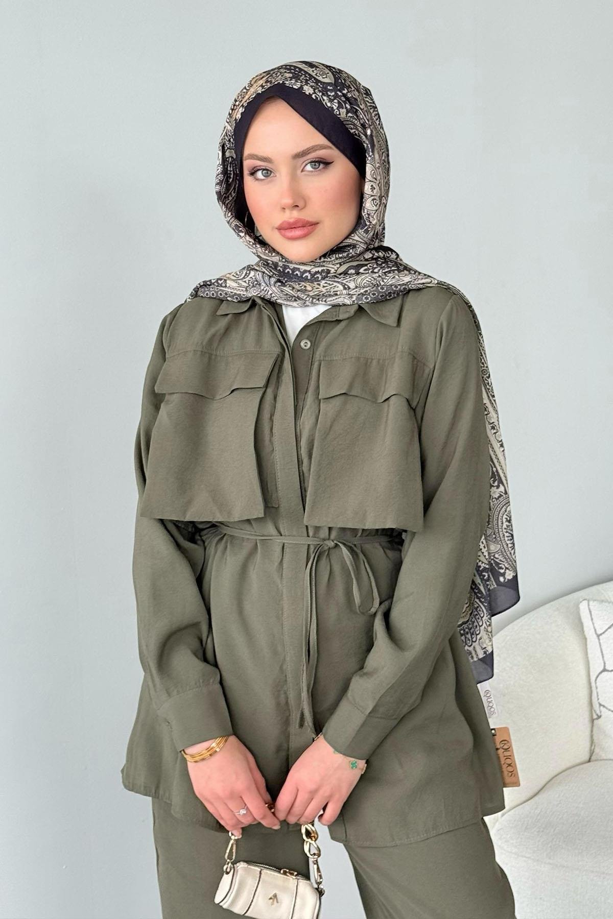 Körük Cepli Takım Haki, Fiyatları Körük Cepli Takım Haki- Haza Moda 