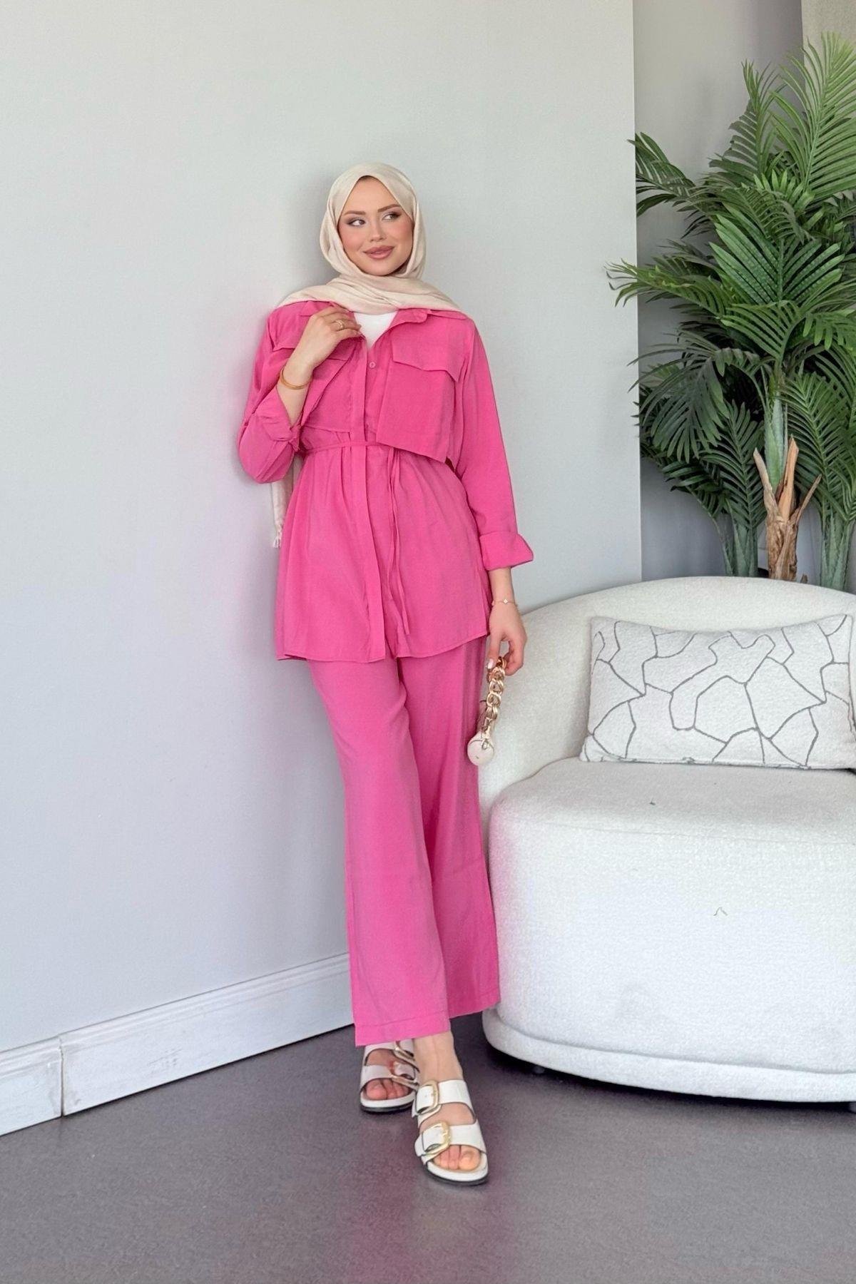 Körük Cepli Takım Pembe, Fiyatları Körük Cepli Takım Pembe- Haza Moda 