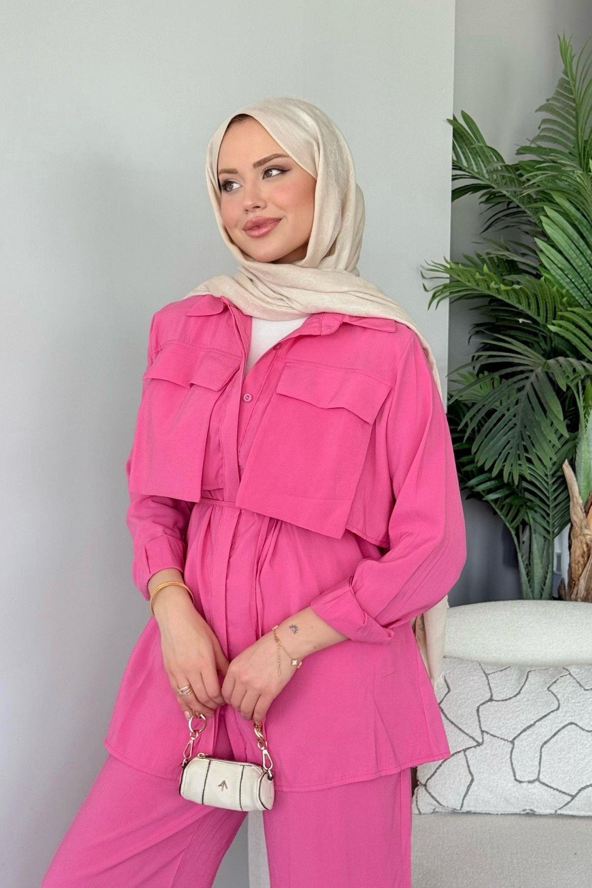 Körük Cepli Takım Pembe, Fiyatları Körük Cepli Takım Pembe- Haza Moda 