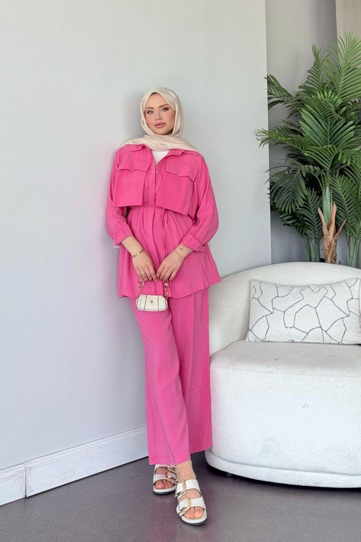 Körük Cepli Takım Pembe, Fiyatları Körük Cepli Takım Pembe- Haza Moda 