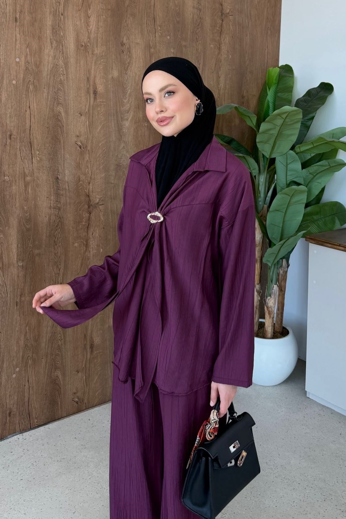 Kravat Toka Detay Takım Mürdüm, Fiyatları 