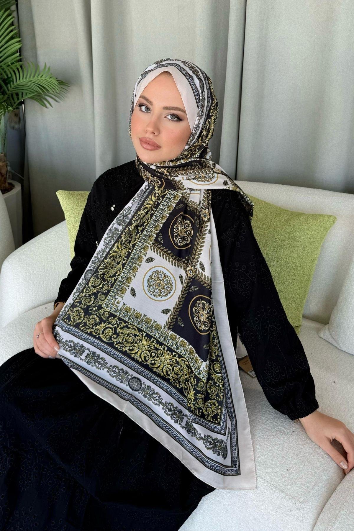 Kuoos Dijital Baskılı Şal Ekru, Fiyatları 