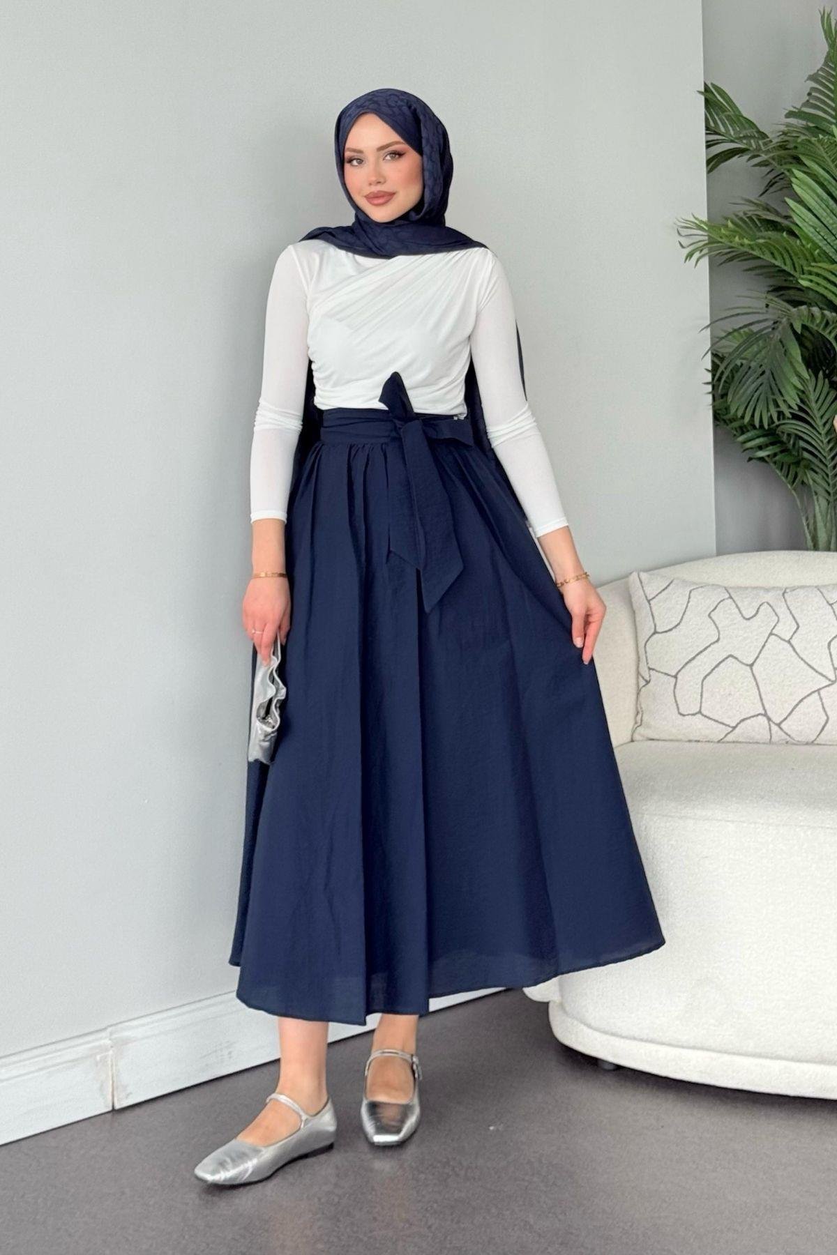 Kurdeleli Etek Lacivert, Fiyatları 