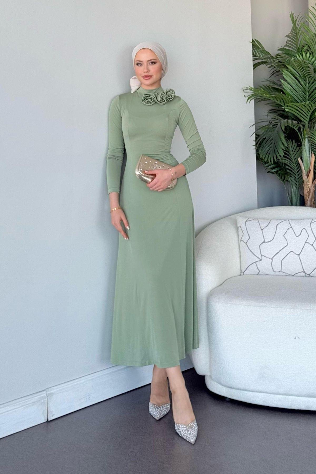 Kuveyt Sandy Elbise Mint, Fiyatları Kuveyt Sandy Elbise Mint- Haza Moda 