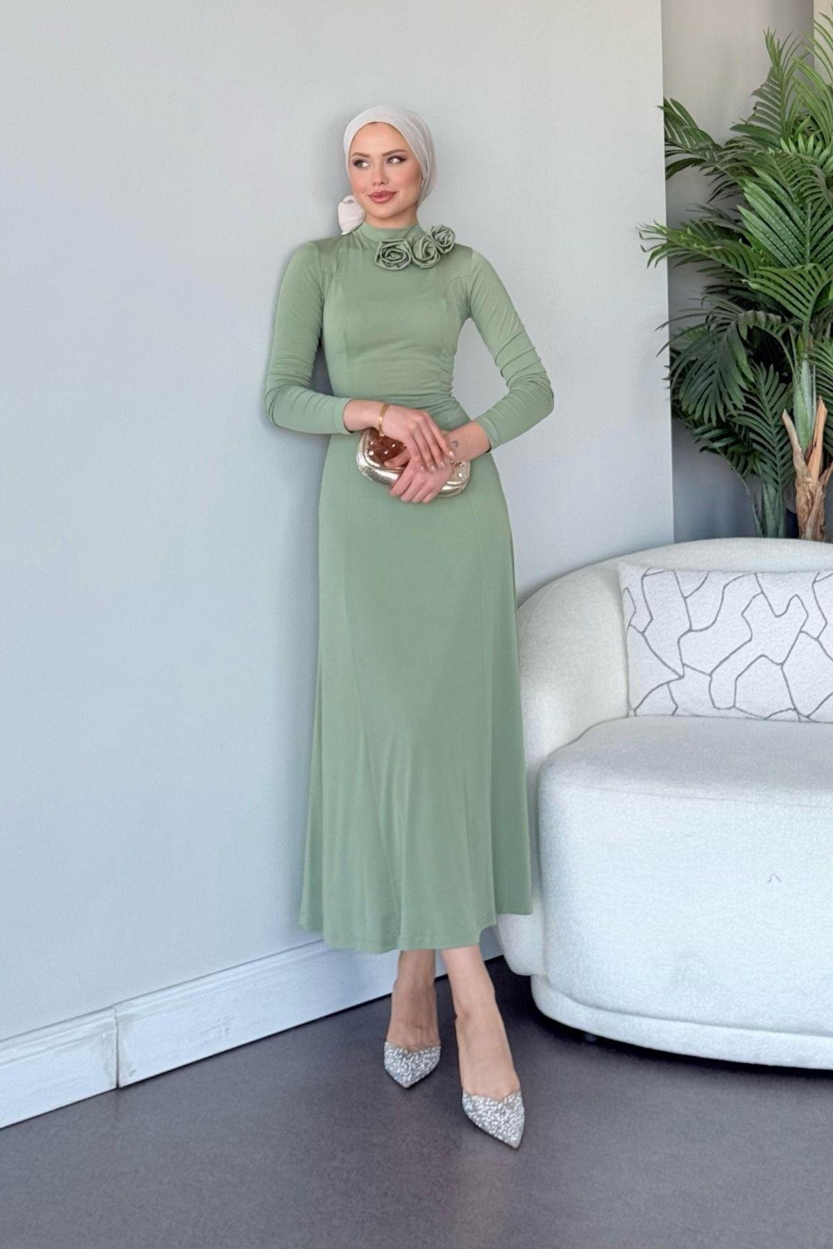 Kuveyt Sandy Elbise Mint, Fiyatları Kuveyt Sandy Elbise Mint- Haza Moda 