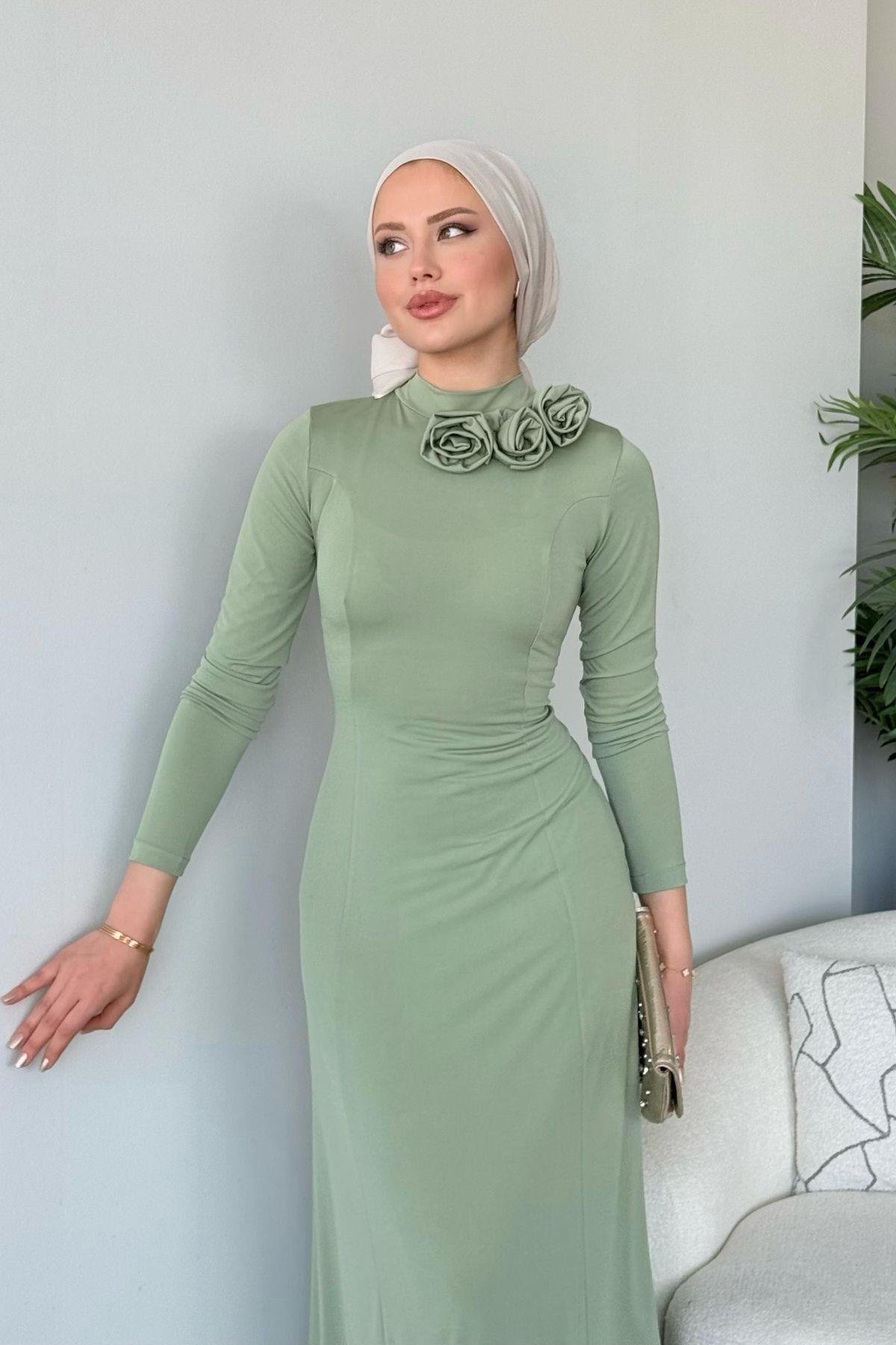 Kuveyt Sandy Elbise Mint, Fiyatları Kuveyt Sandy Elbise Mint- Haza Moda 
