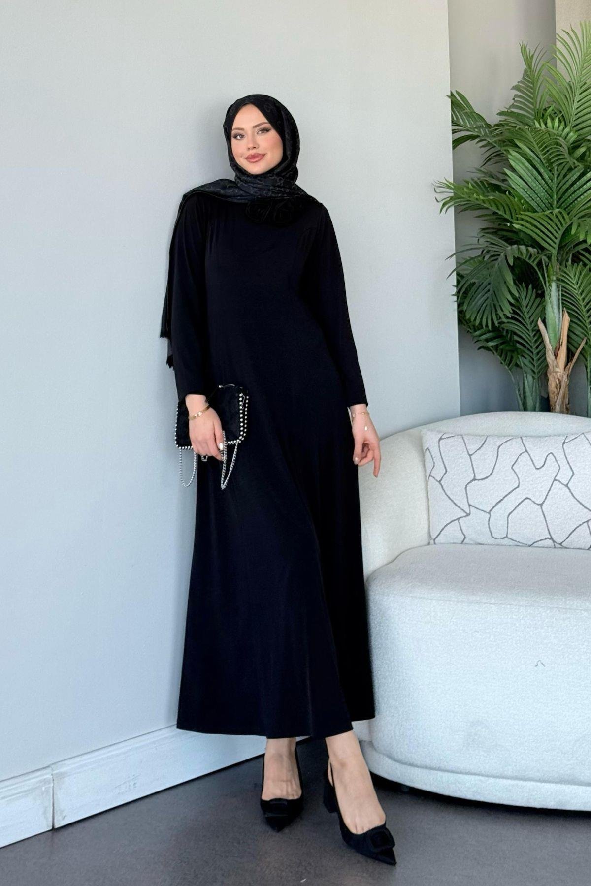 Kuveyt Sandy Elbise Siyah, Fiyatları Kuveyt Sandy Elbise Siyah- Haza Moda 