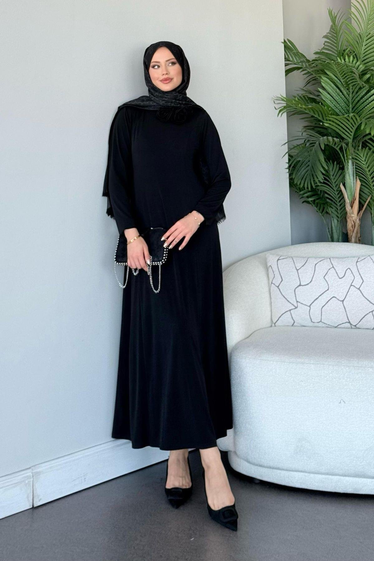 Kuveyt Sandy Elbise Siyah, Fiyatları Kuveyt Sandy Elbise Siyah- Haza Moda 