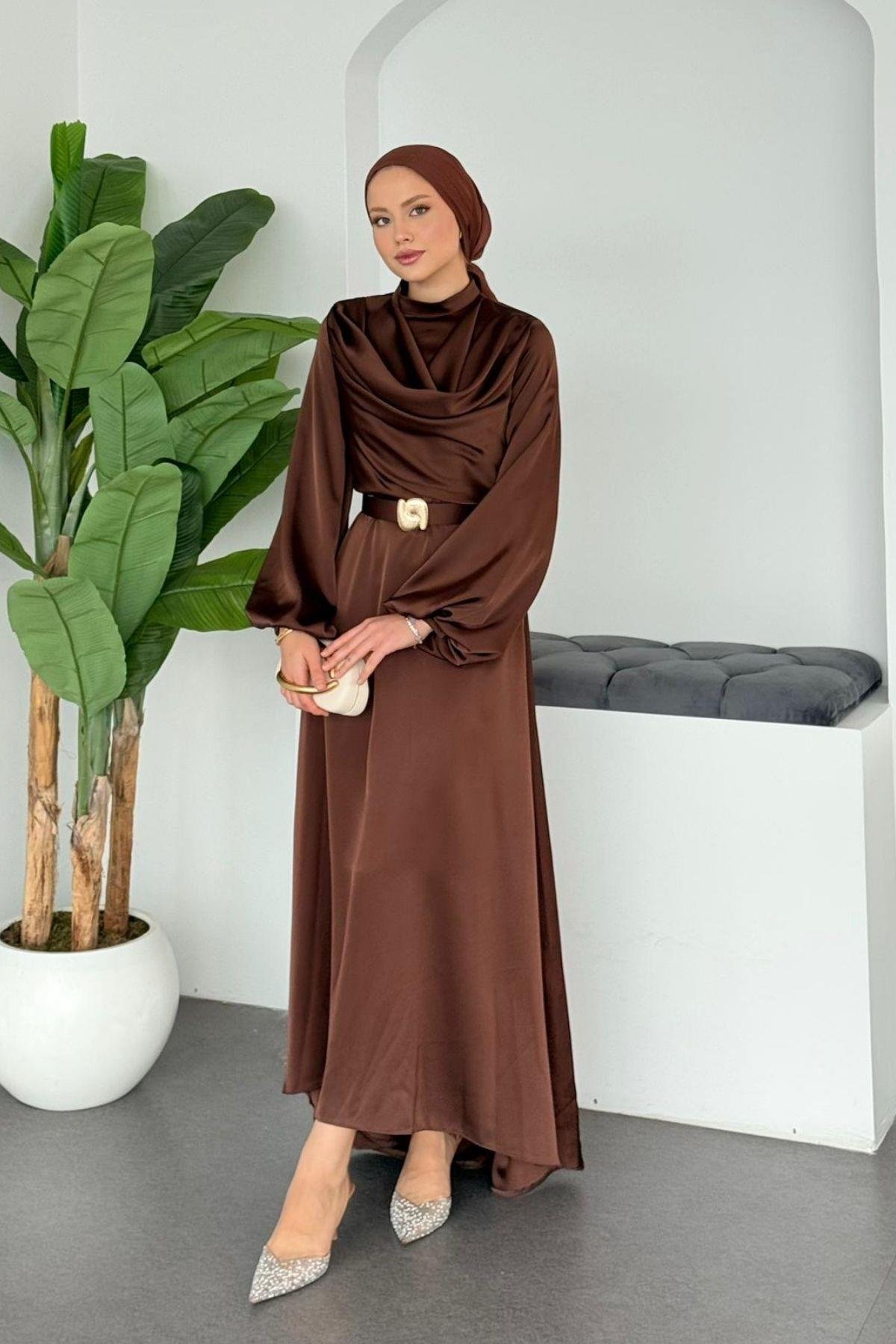 Kuyruklu Saten Abiye Kahve, Fiyatları 