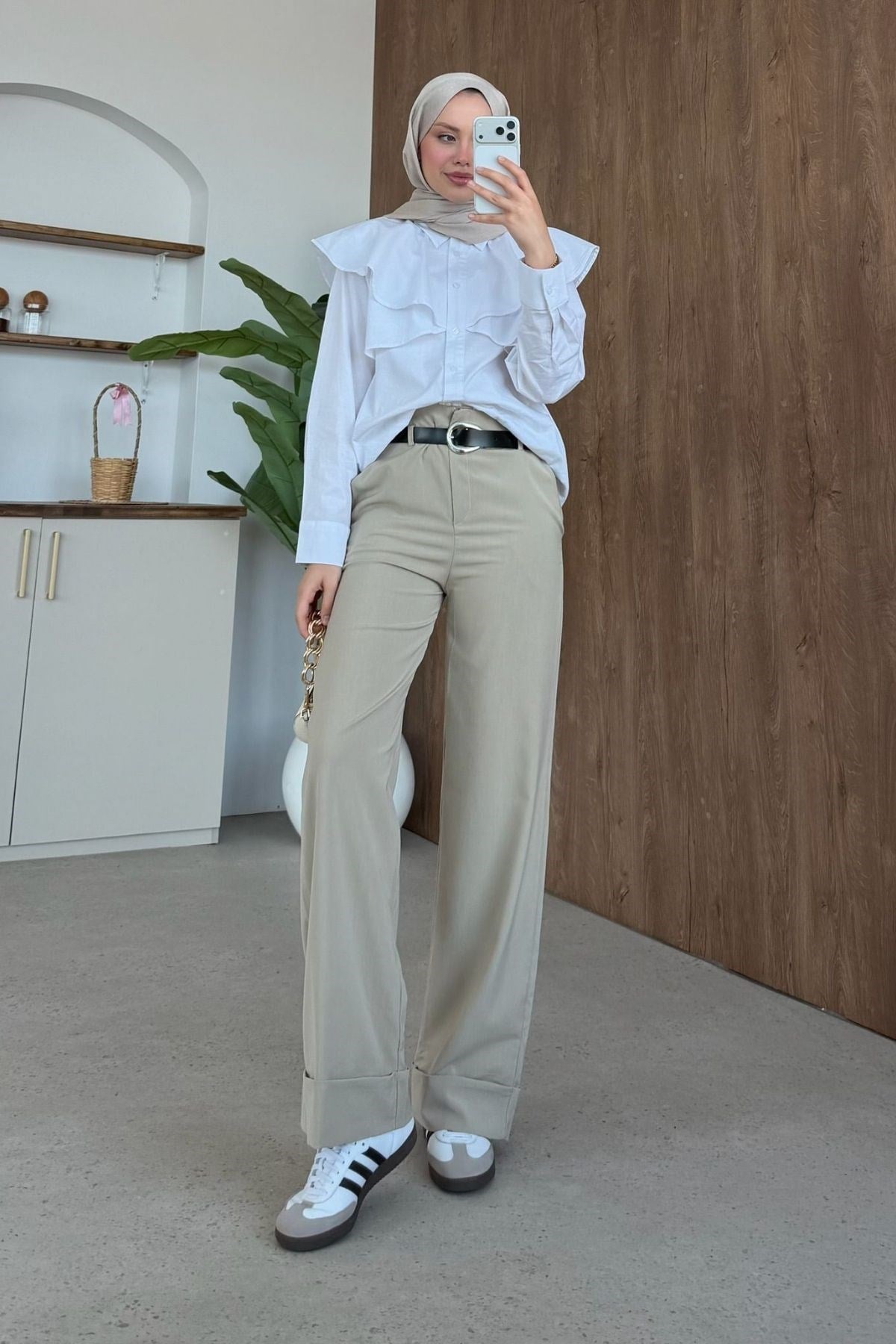 KUZEY Double Paça Pantolon Bej, Fiyatları KUZEY Double Paça Pantolon Bej | Haza Moda