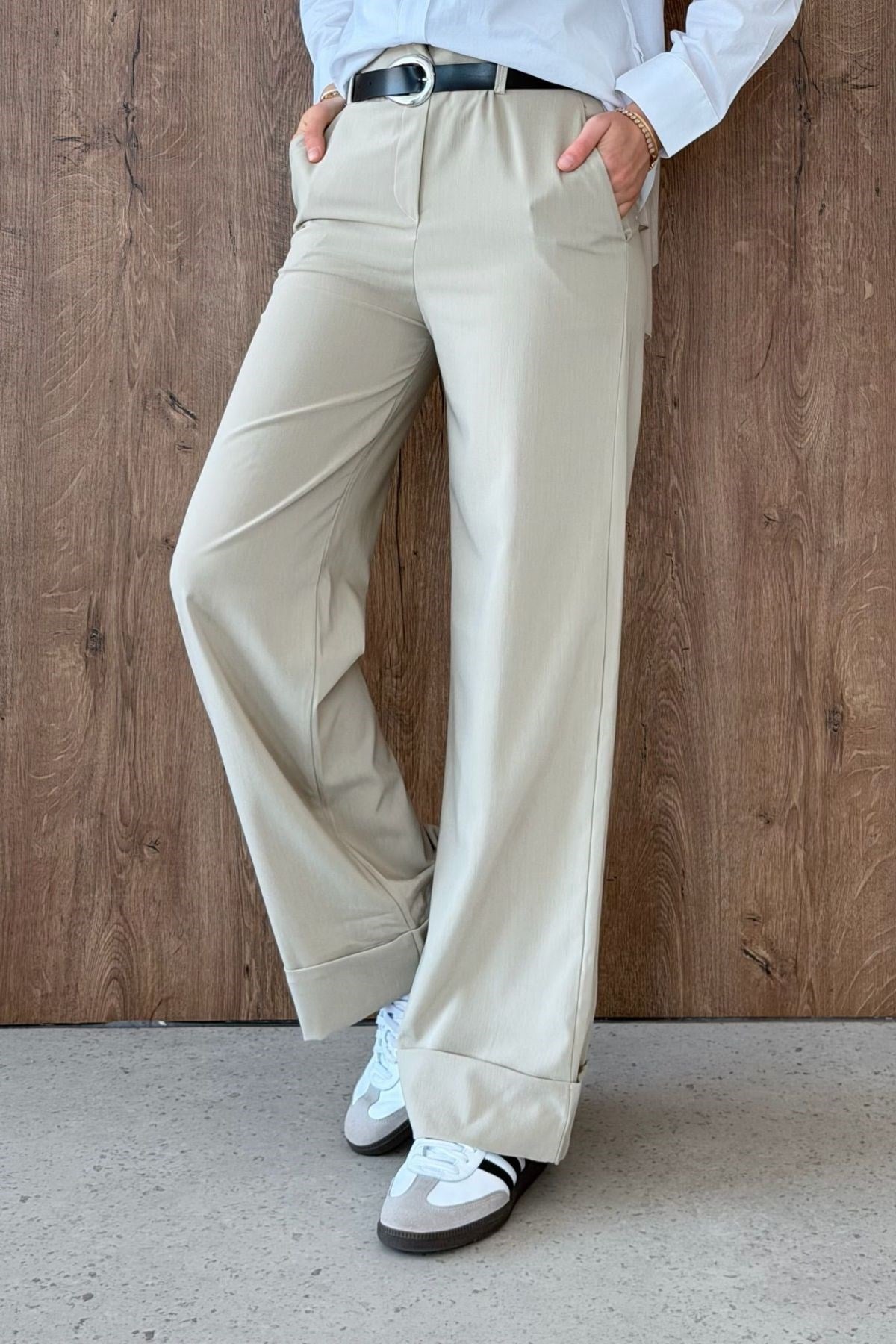 KUZEY Double Paça Pantolon Bej, Fiyatları KUZEY Double Paça Pantolon Bej | Haza Moda