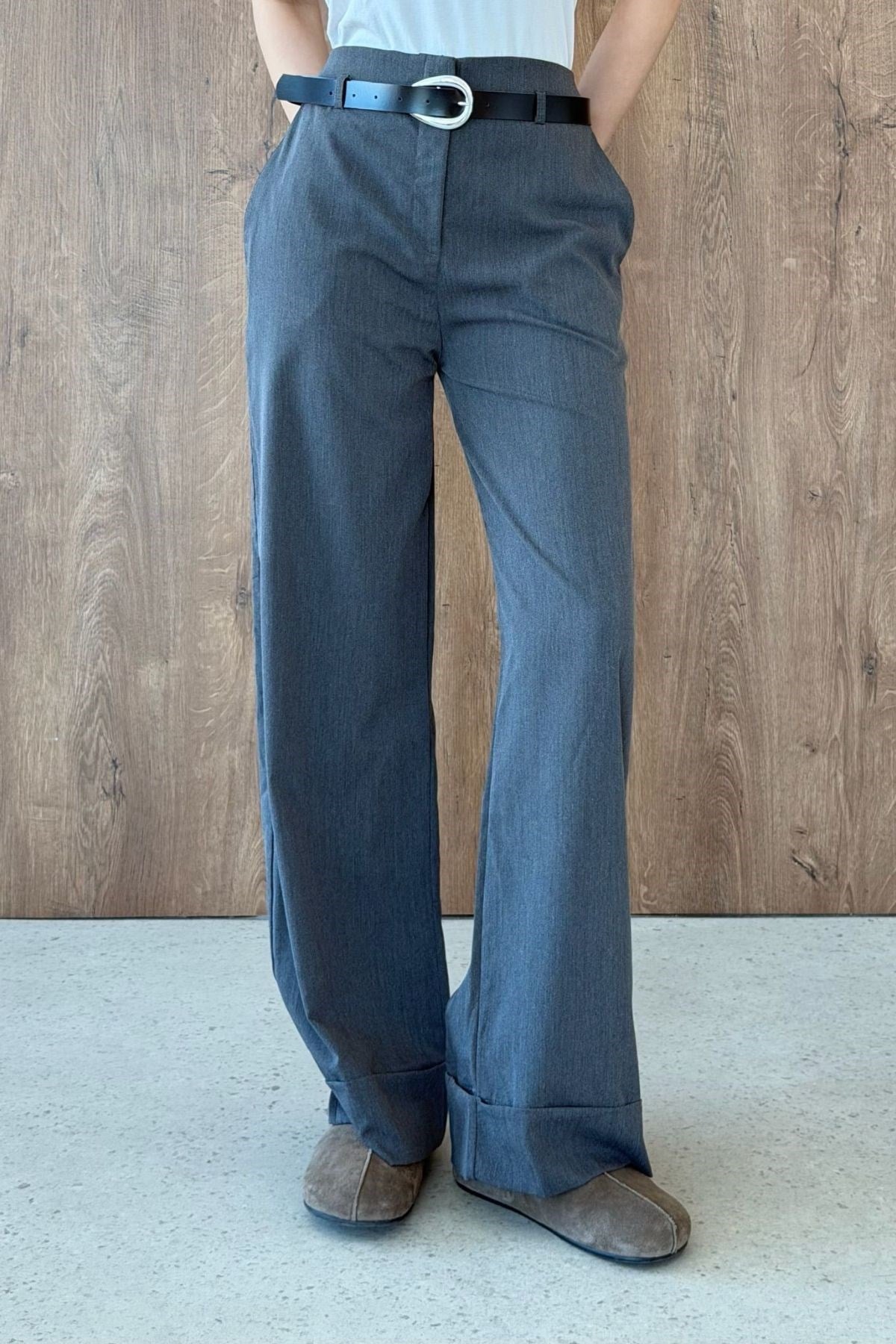 KUZEY Double Paça Pantolon Füme, Fiyatları KUZEY Double Paça Pantolon Füme | Haza Moda