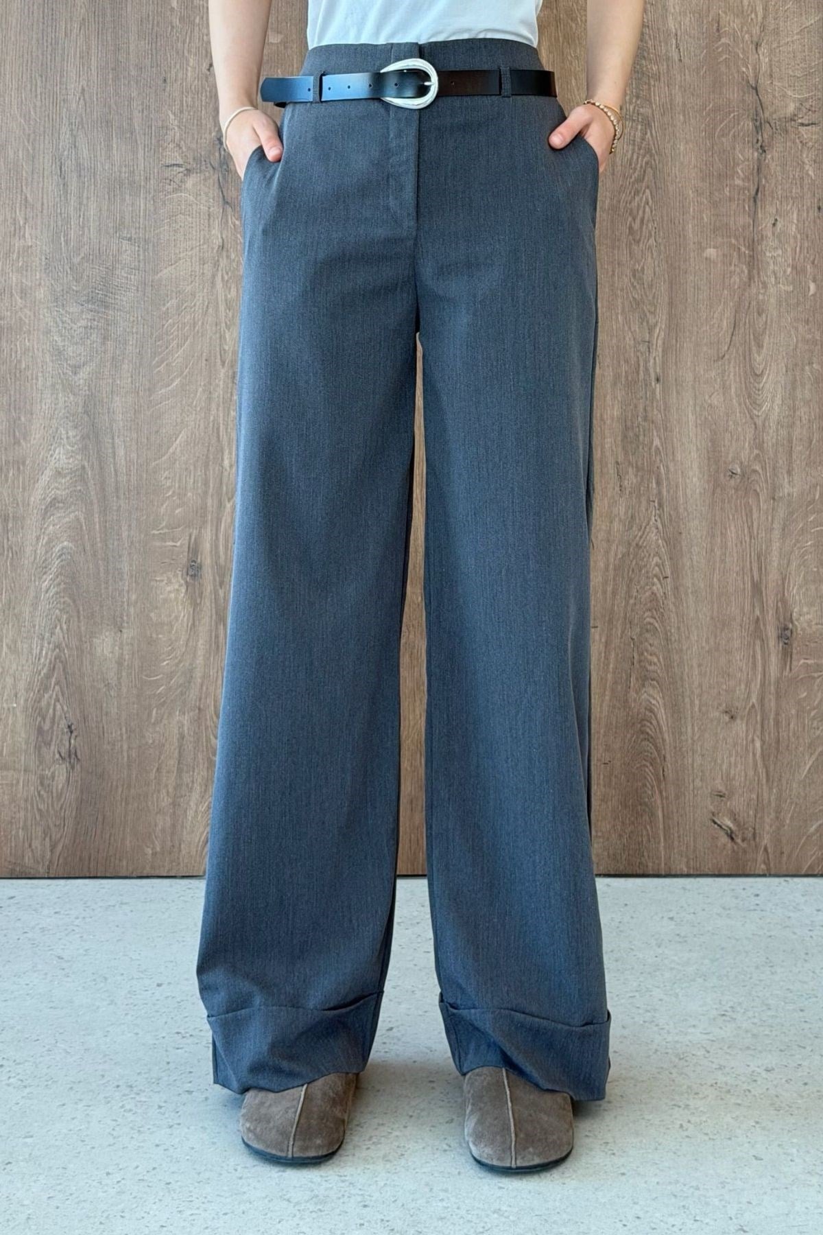 KUZEY Double Paça Pantolon Füme, Fiyatları KUZEY Double Paça Pantolon Füme | Haza Moda