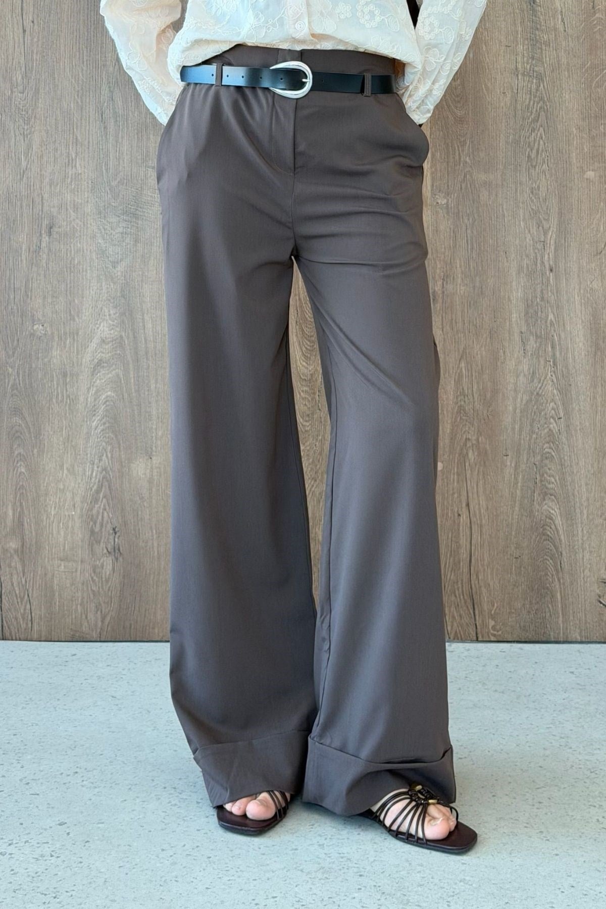 KUZEY Double Paça Pantolon Kahve, Fiyatları KUZEY Double Paça Pantolon Kahve | Haza Moda