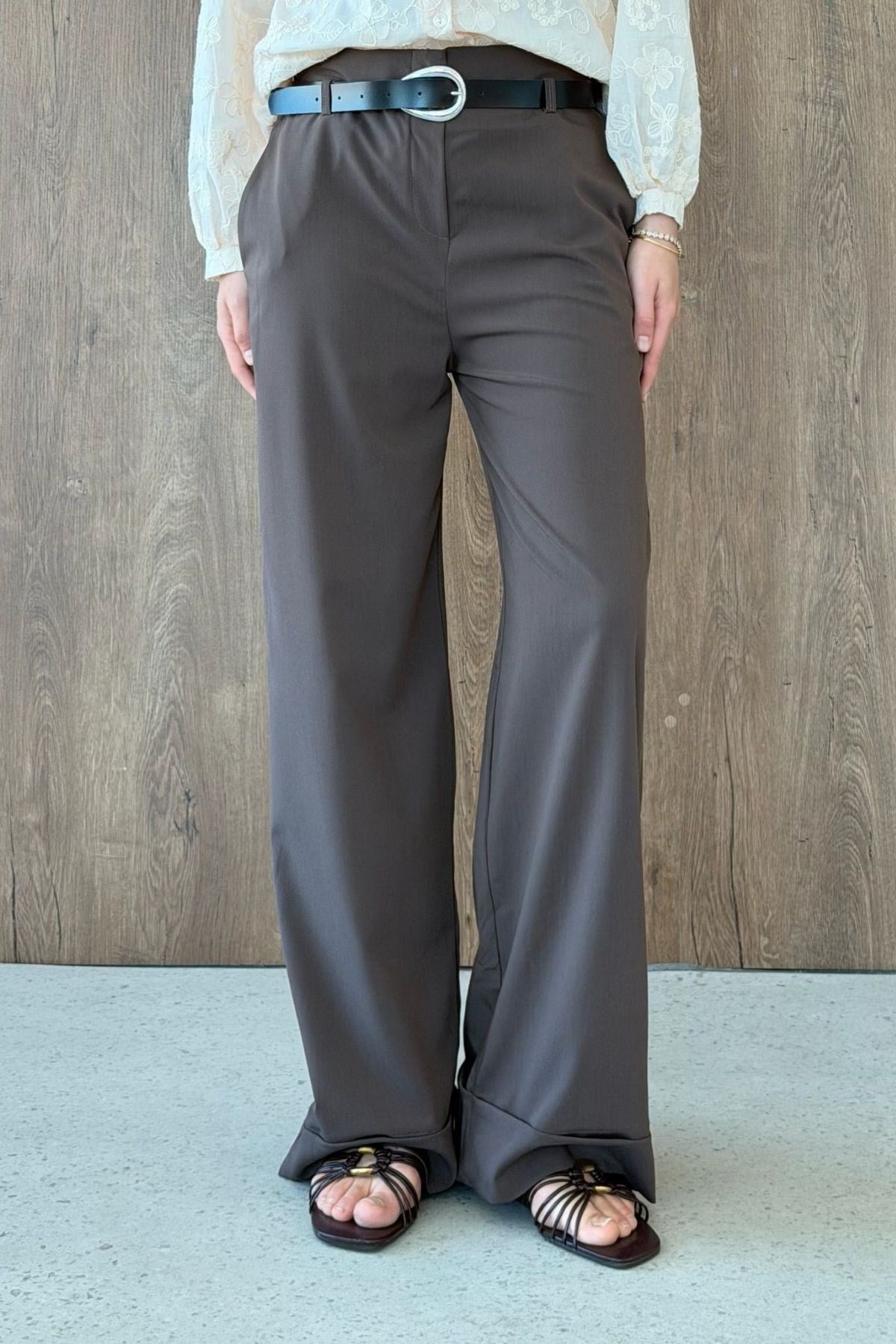 KUZEY Double Paça Pantolon Kahve, Fiyatları KUZEY Double Paça Pantolon Kahve | Haza Moda