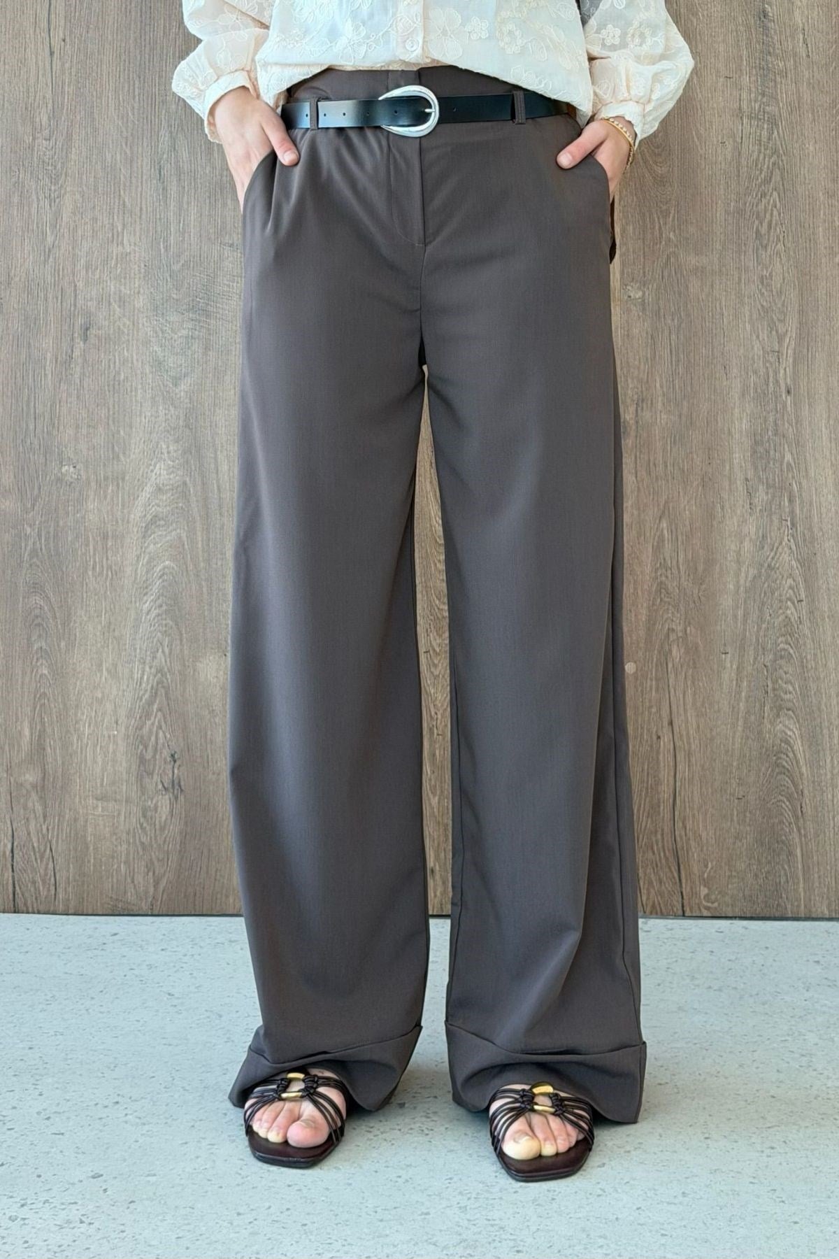 KUZEY Double Paça Pantolon Kahve, Fiyatları KUZEY Double Paça Pantolon Kahve | Haza Moda