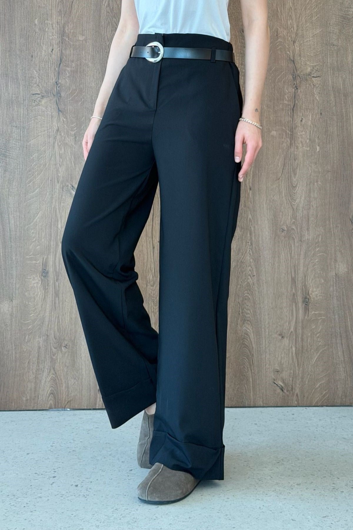 KUZEY Double Paça Pantolon Siyah, Fiyatları KUZEY Double Paça Pantolon Siyah | Haza Moda