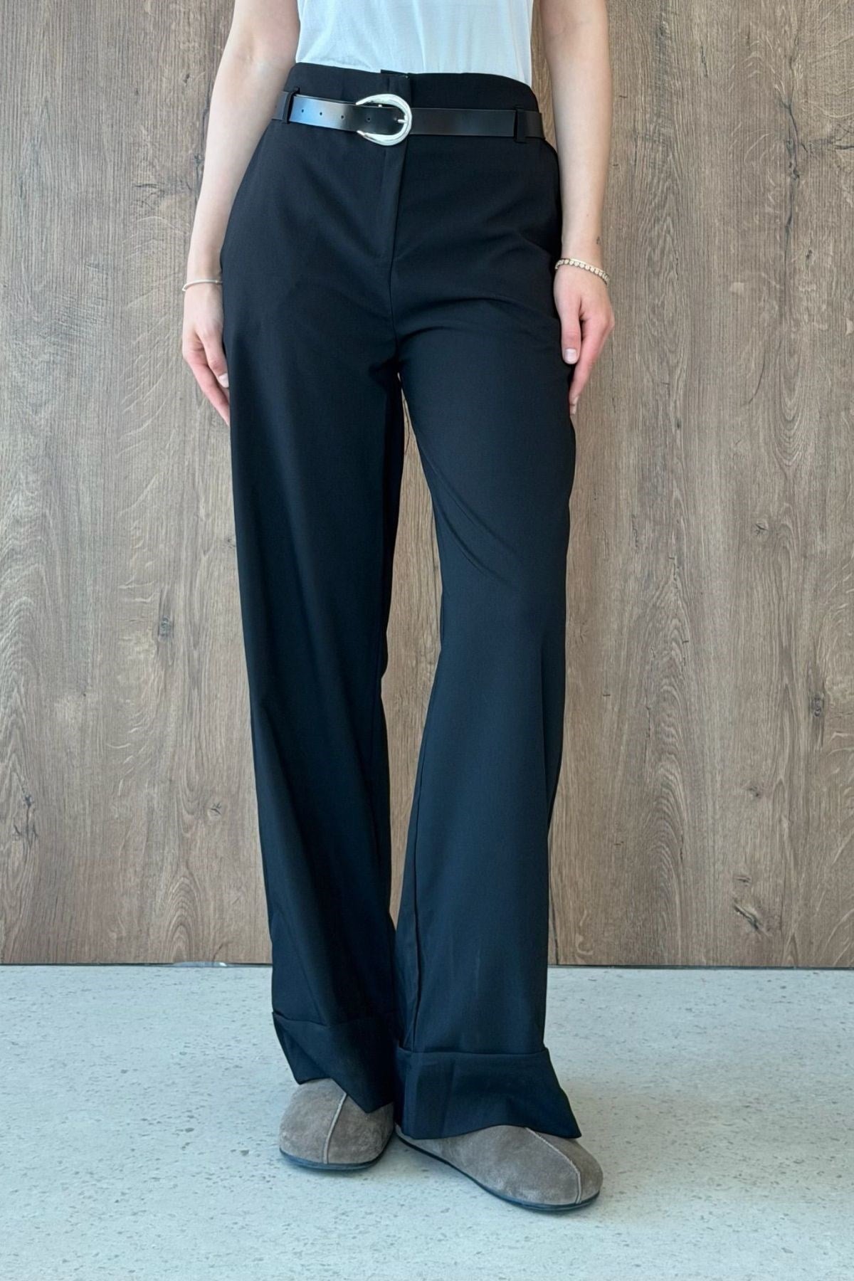 KUZEY Double Paça Pantolon Siyah, Fiyatları KUZEY Double Paça Pantolon Siyah | Haza Moda