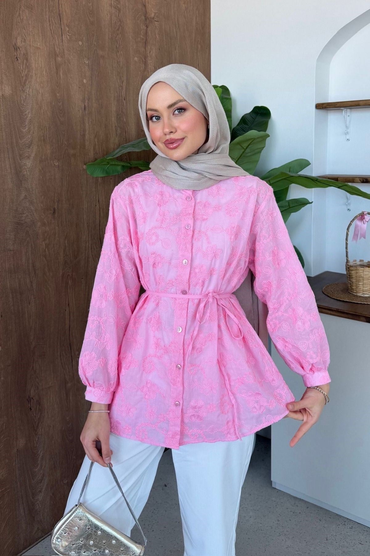 Lade Güpür Gömlek Pembe, Fiyatları 