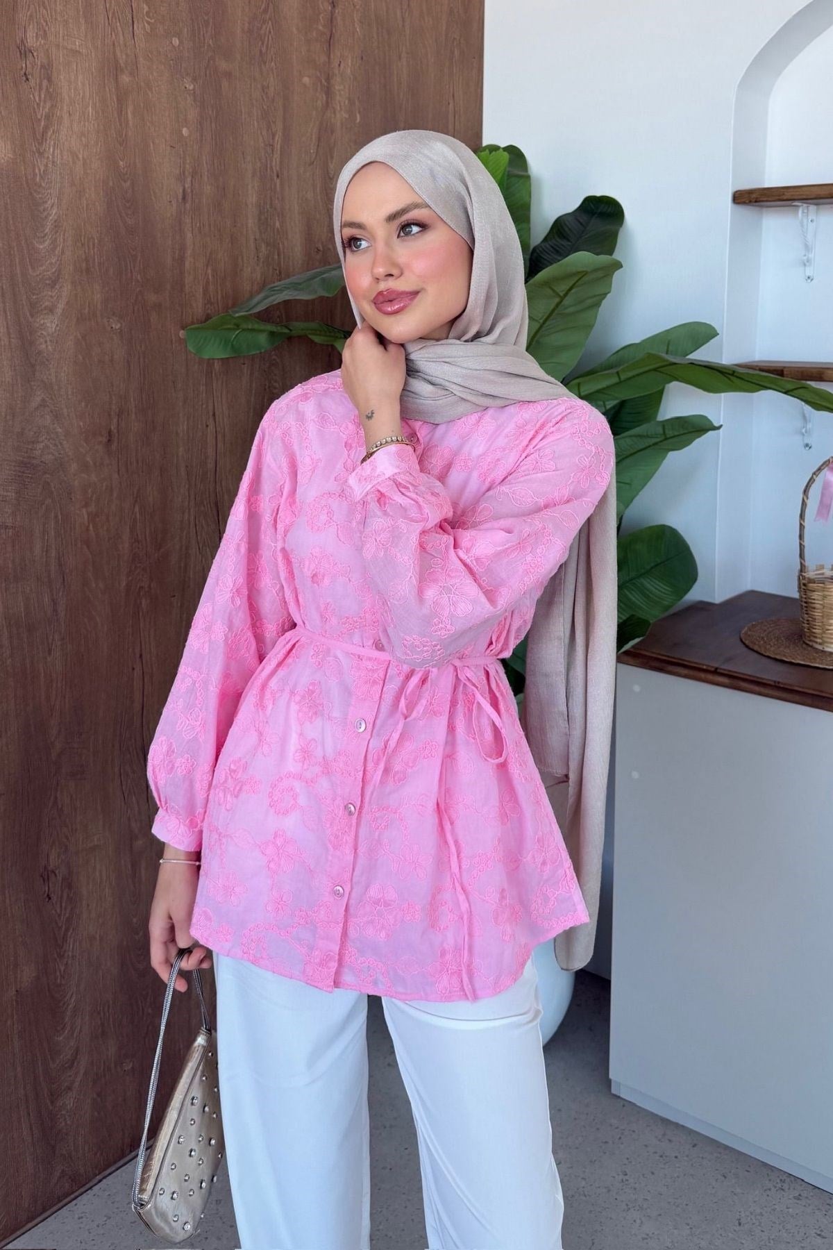 Lade Güpür Gömlek Pembe, Fiyatları 