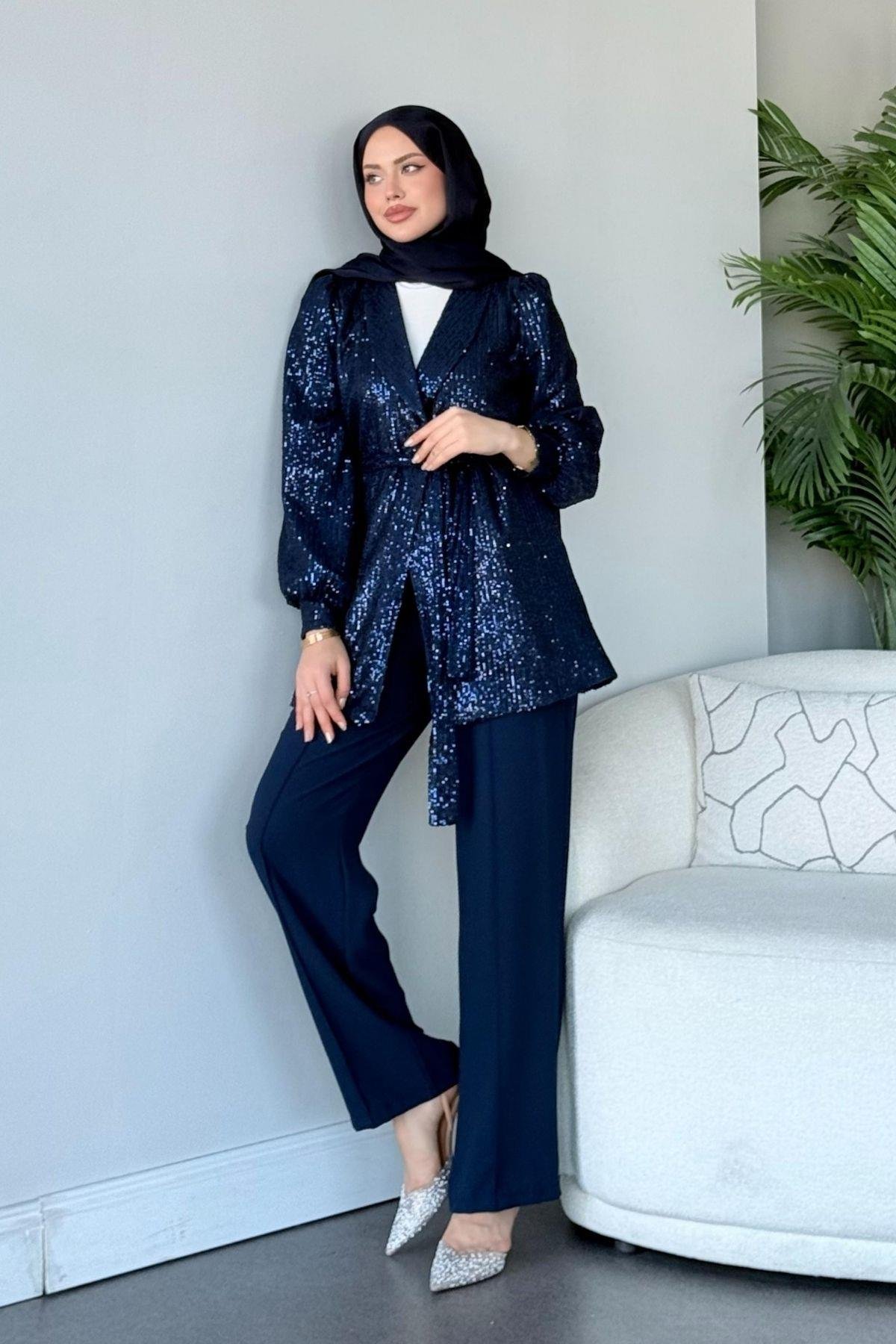 Ladin Payet Takım Lacivert, Fiyatları Ladin Payet Takım Lacivert - Haza Moda 