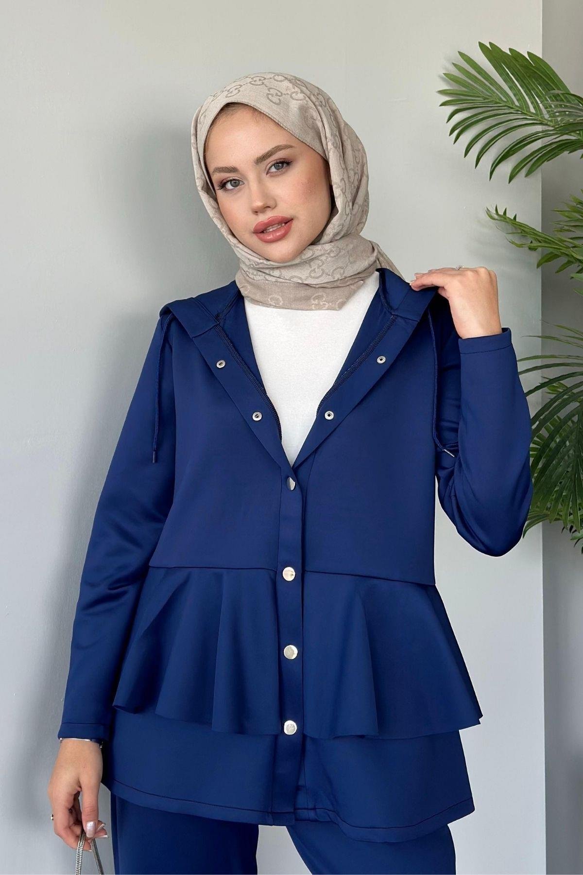 Lady Scuba Takım Lacivert, Fiyatları Haza Moda | Tesettür Giyim | Lady Scuba Takım Lacivert