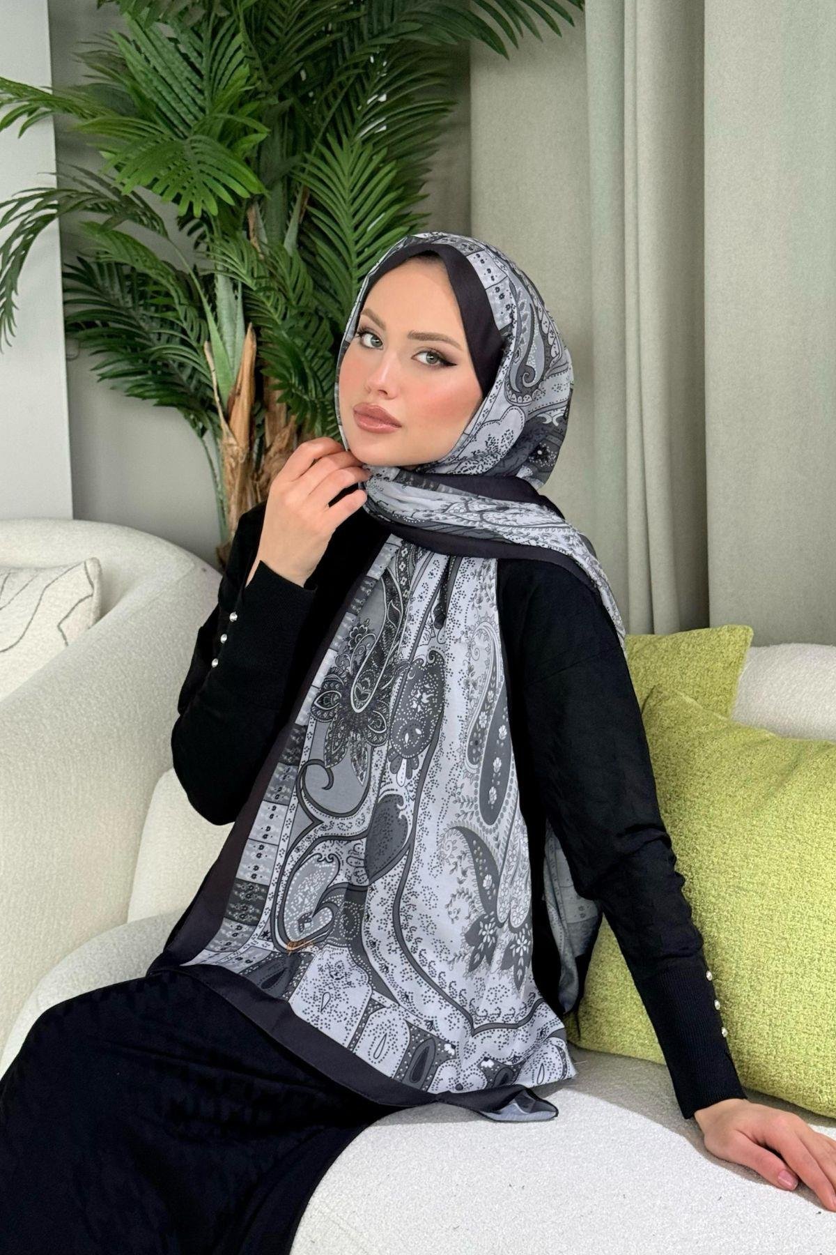 Lagün Desen Şal Gri, Fiyatları Lagün Desen Şal Gri- Haza Moda 