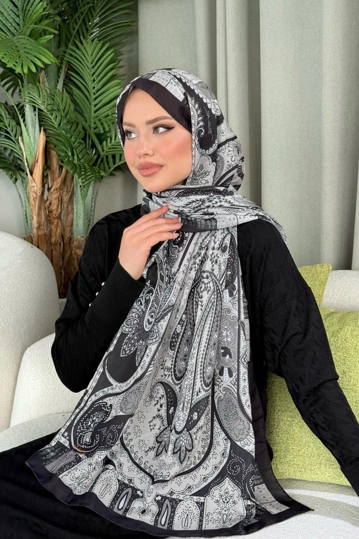 Lagün Desen Şal Siyah, Fiyatları Lagün Desen Şal Siyah- Haza Moda 