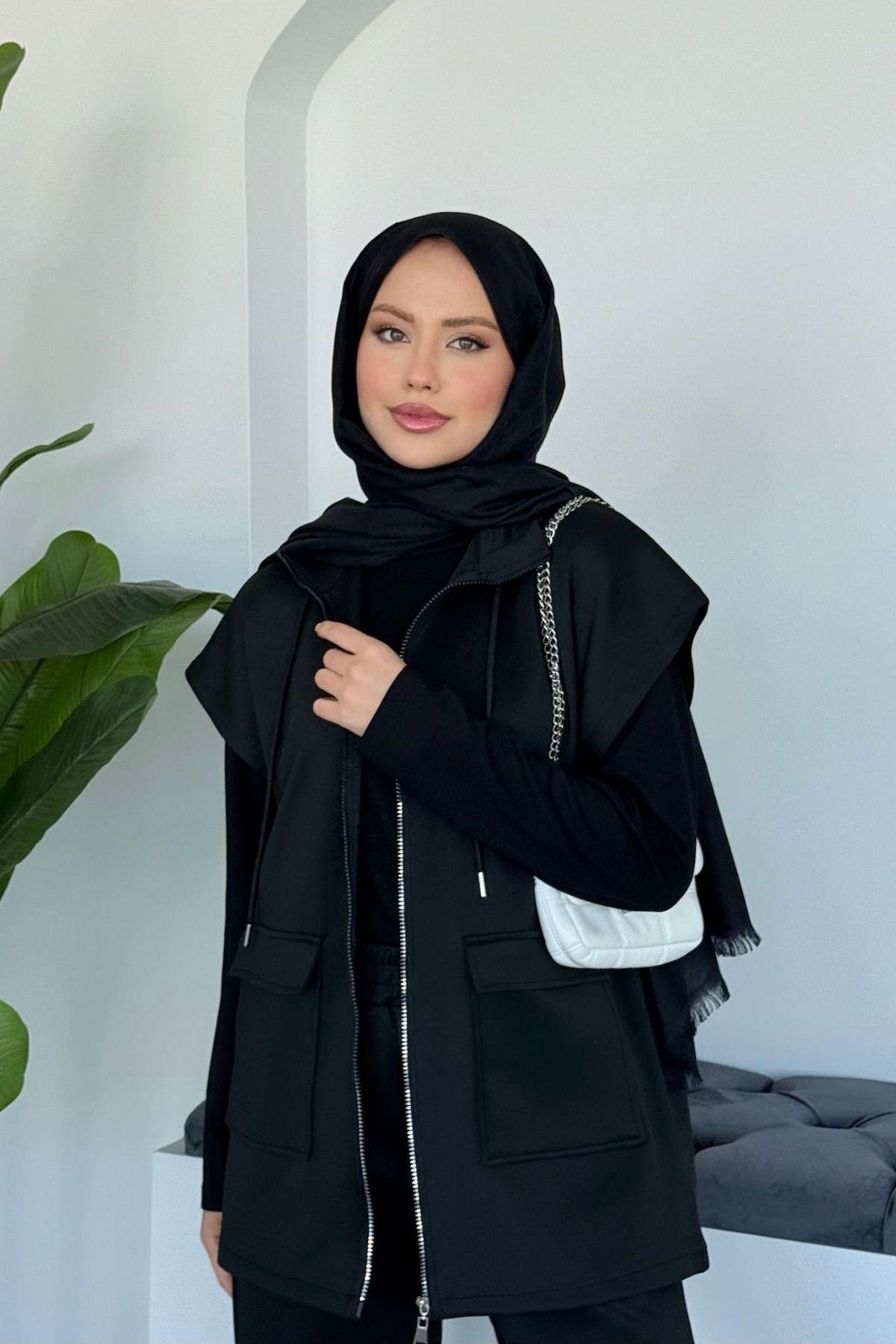 Laura Scuba Yelekli Takım Siyah, Fiyatları Laura Scuba Yelekli Takım Siyah Haza Moda 