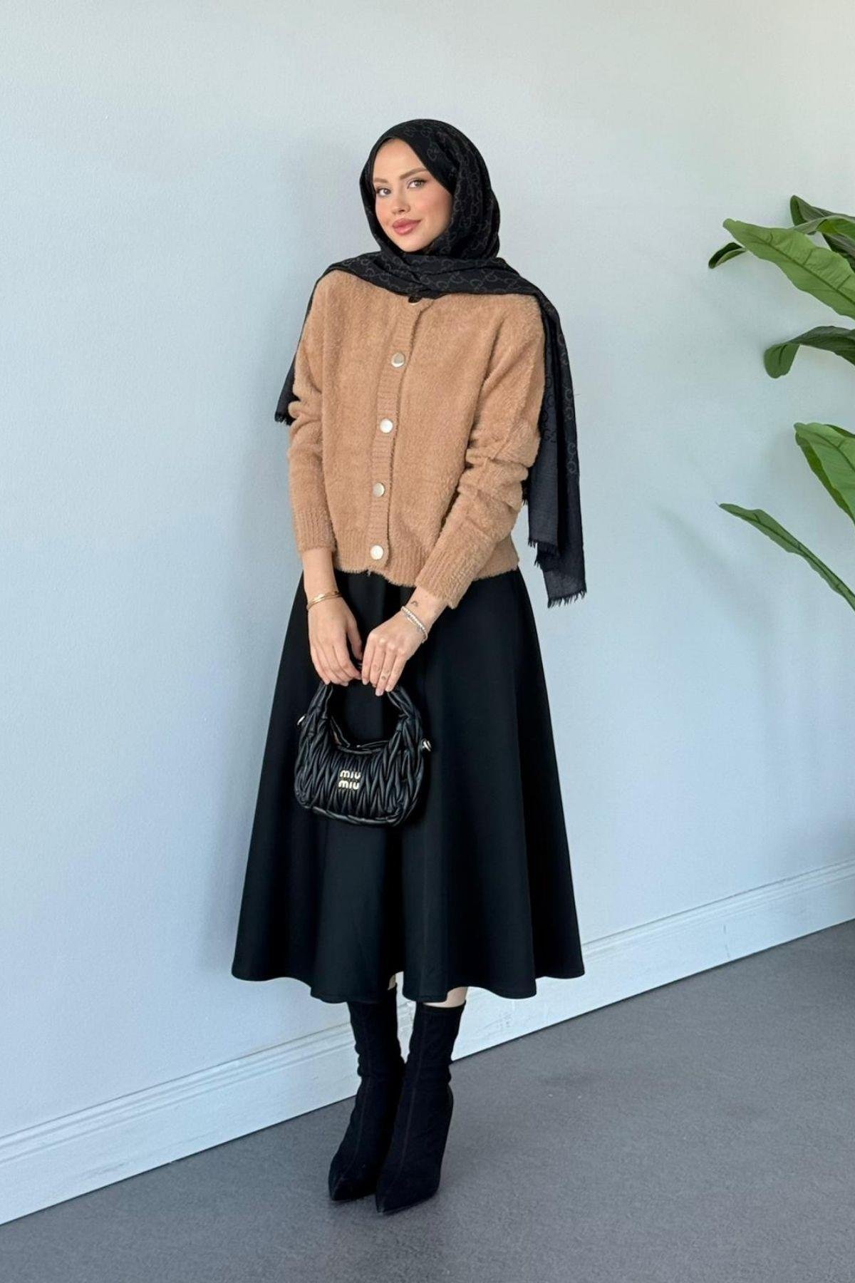 Lavinya Düğmeli Hırka Camel, Fiyatları Lavinya Düğmeli Hırka Camel Haza Moda 