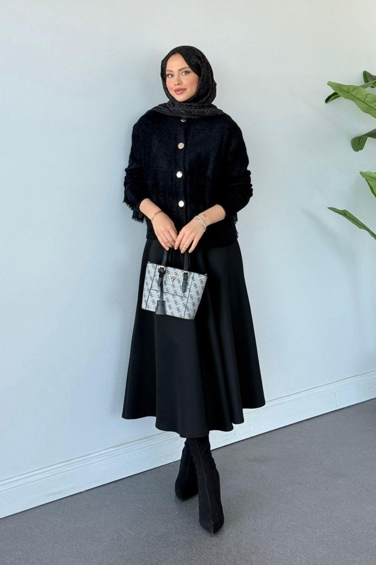 Lavinya Düğmeli Hırka Siyah, Fiyatları Lavinya Düğmeli Hırka Siyah Haza Moda 